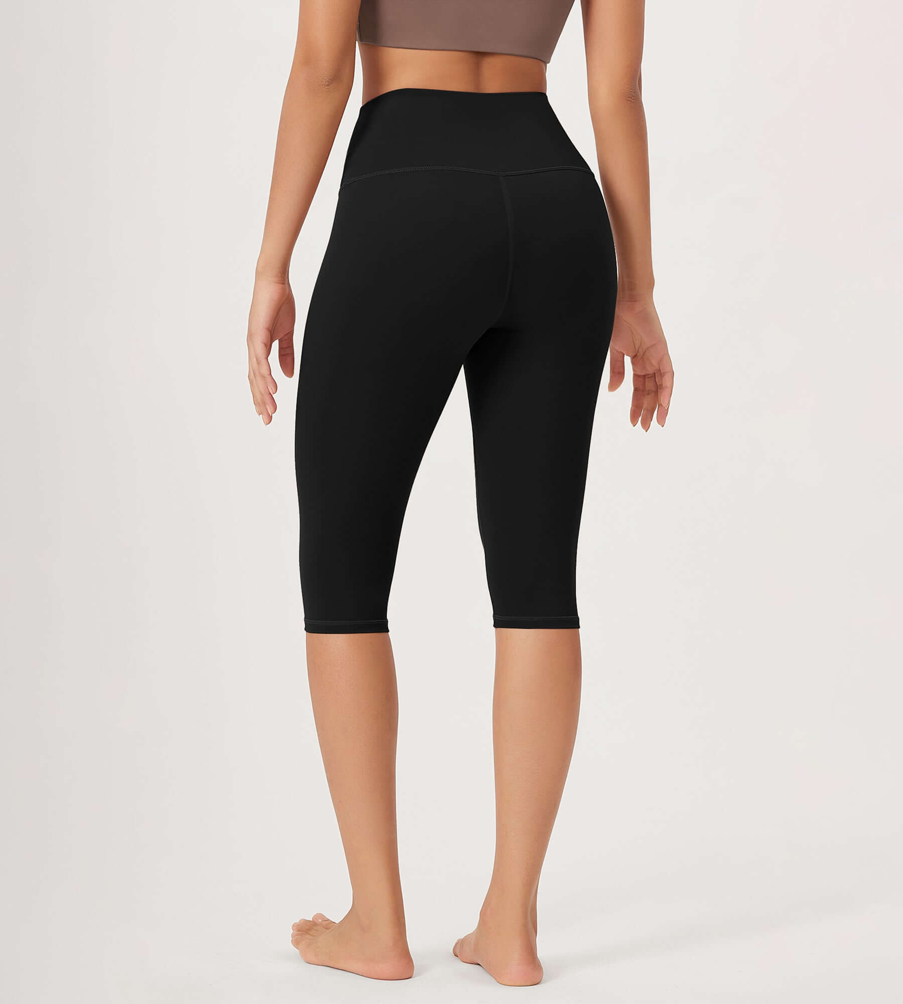 ODLEX 14 High Waist Knee Length Workout Athletic Running Capris Leggings - ododos