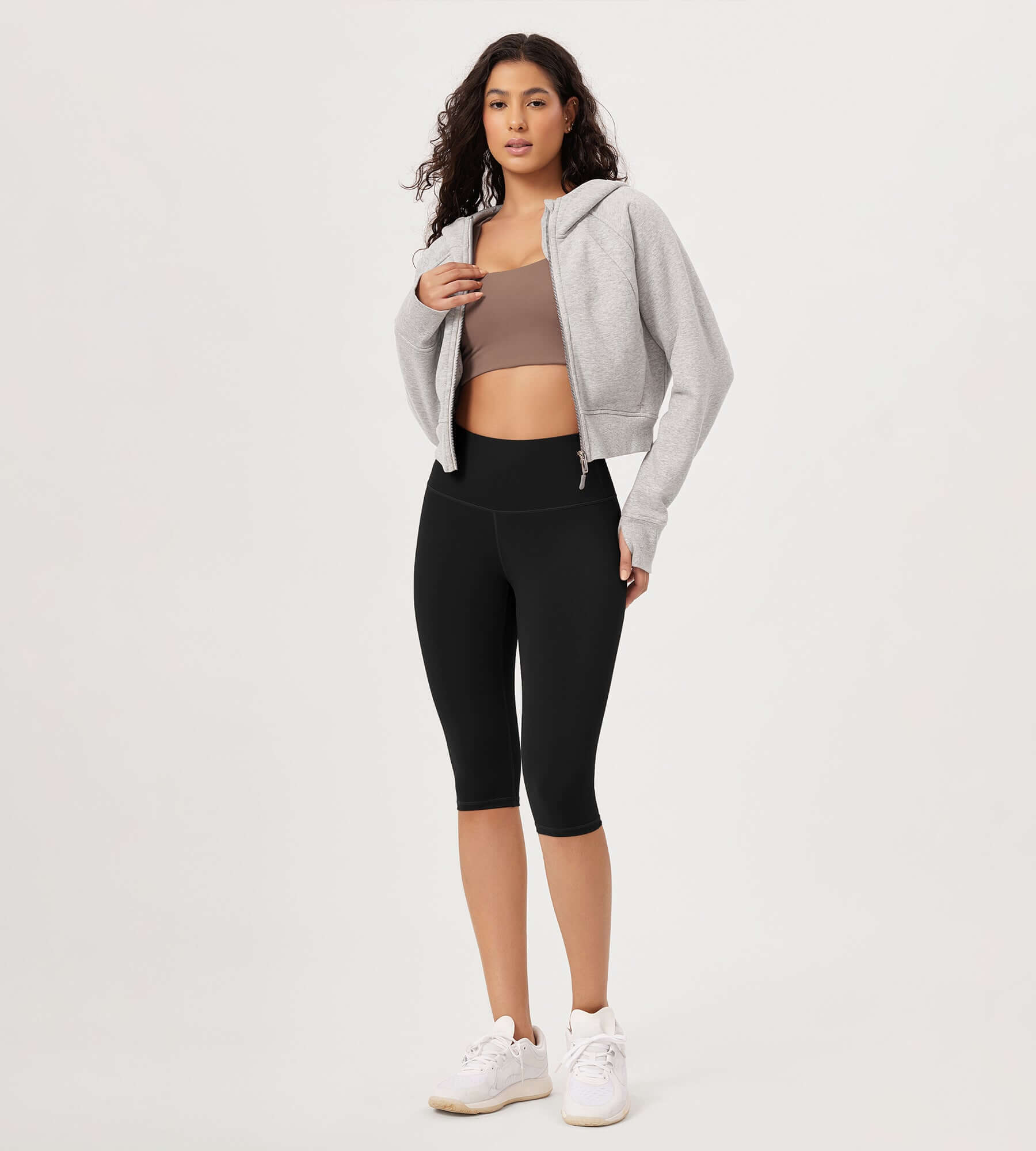 ODLEX 14 High Waist Knee Length Workout Athletic Running Capris Leggings - ododos