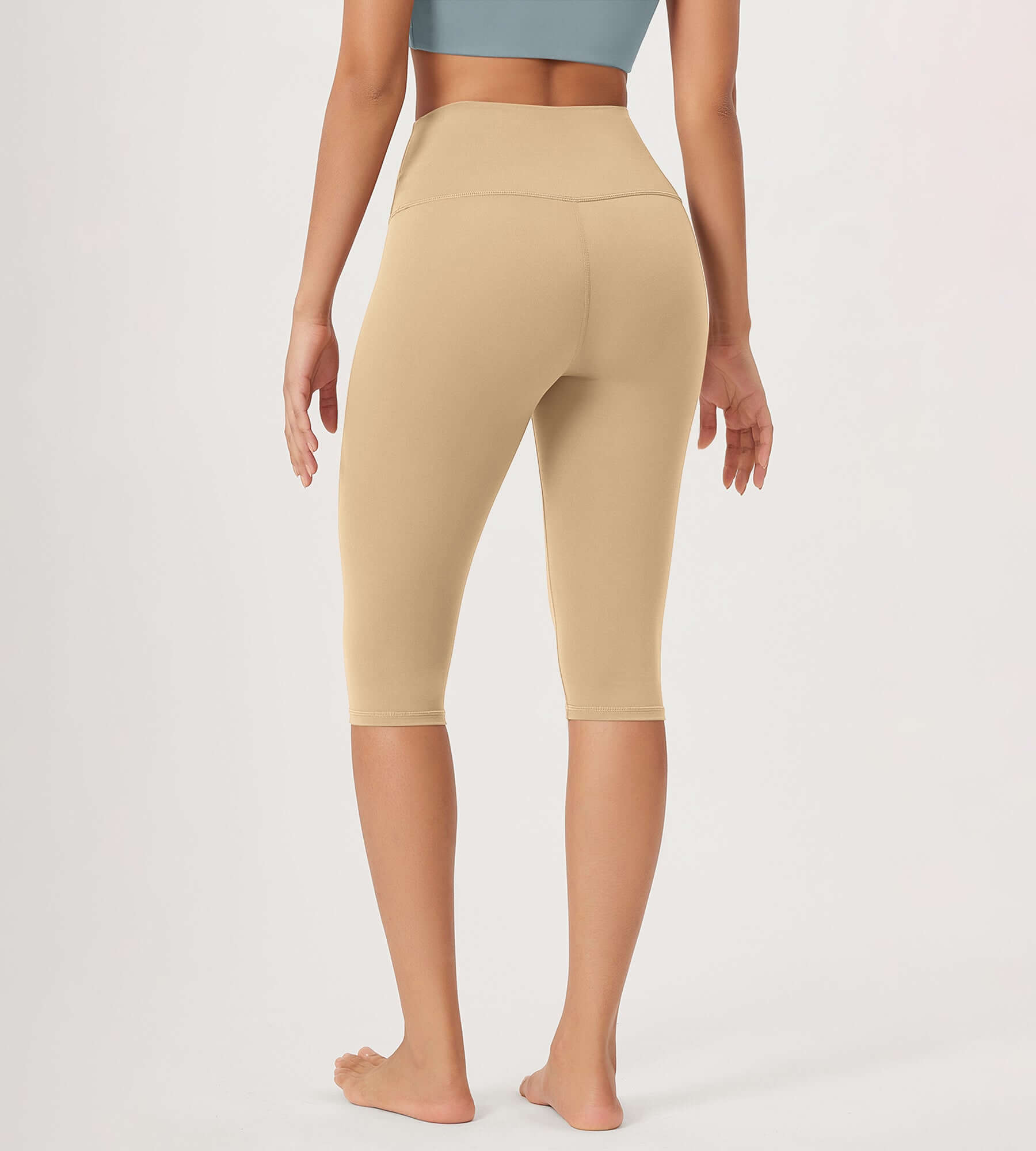 ODLEX 2-Pack 14 High Waist Knee Length Workout Athletic Running Capris Leggings - ododos