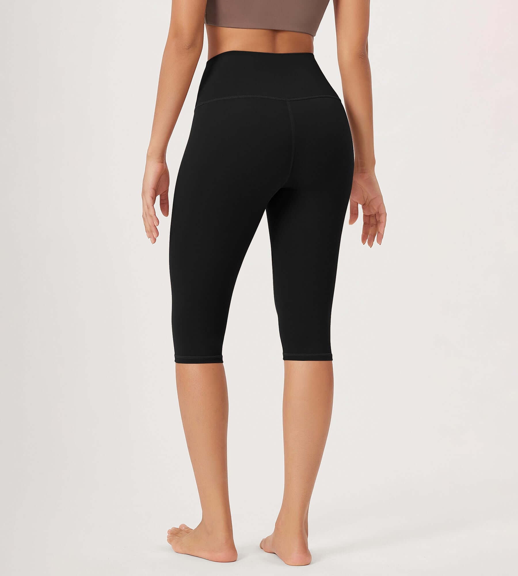 ODLEX 2-Pack 14 High Waist Knee Length Workout Athletic Running Capris Leggings - ododos