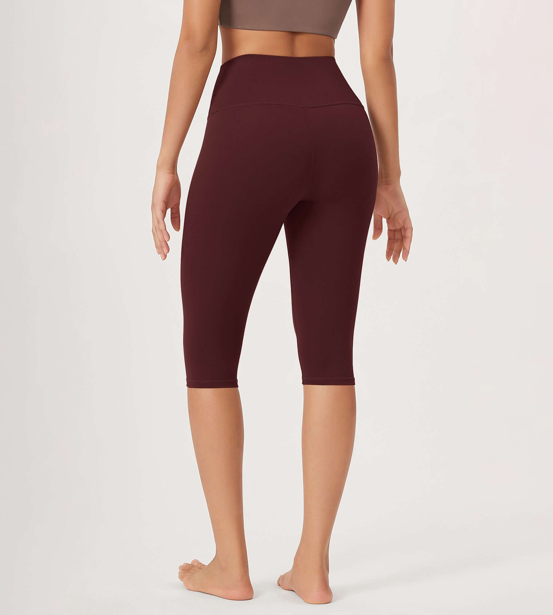 ODLEX 2-Pack 14 High Waist Knee Length Workout Athletic Running Capris Leggings - ododos