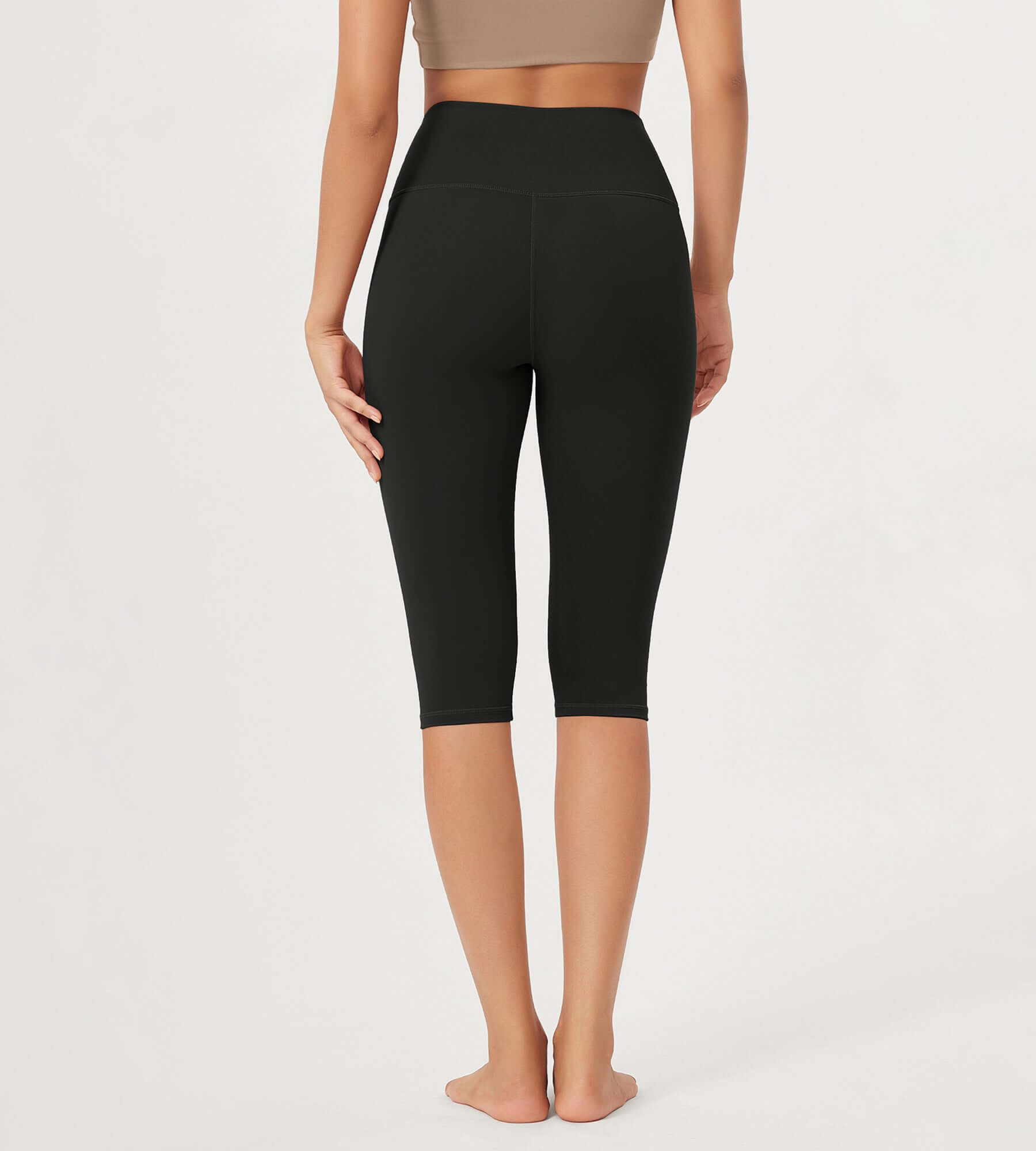 ODLEX 2-Pack 14 High Waist Knee Length Workout Athletic Running Capris Leggings - ododos