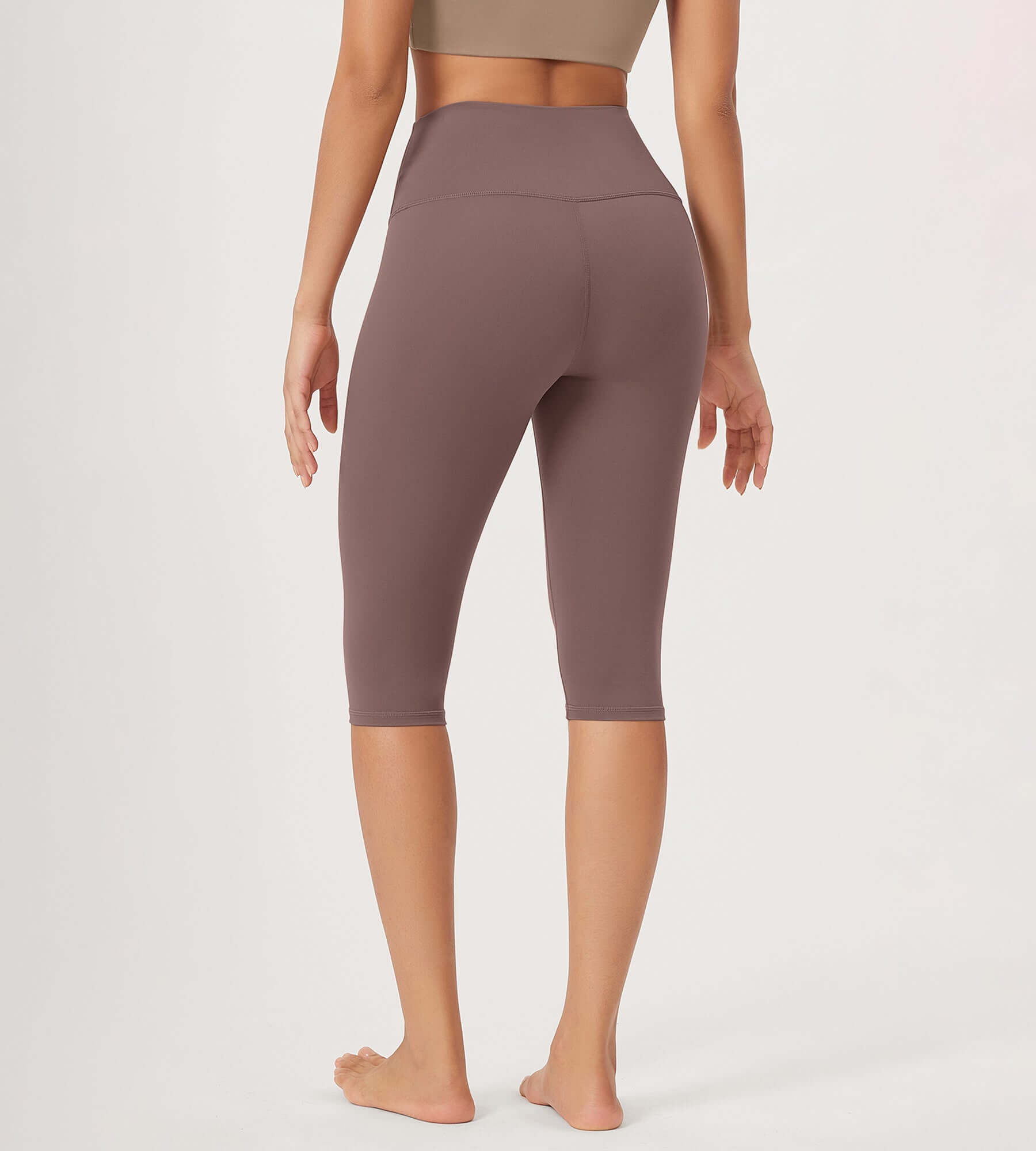 ODLEX 2-Pack 14 High Waist Knee Length Workout Athletic Running Capris Leggings - ododos