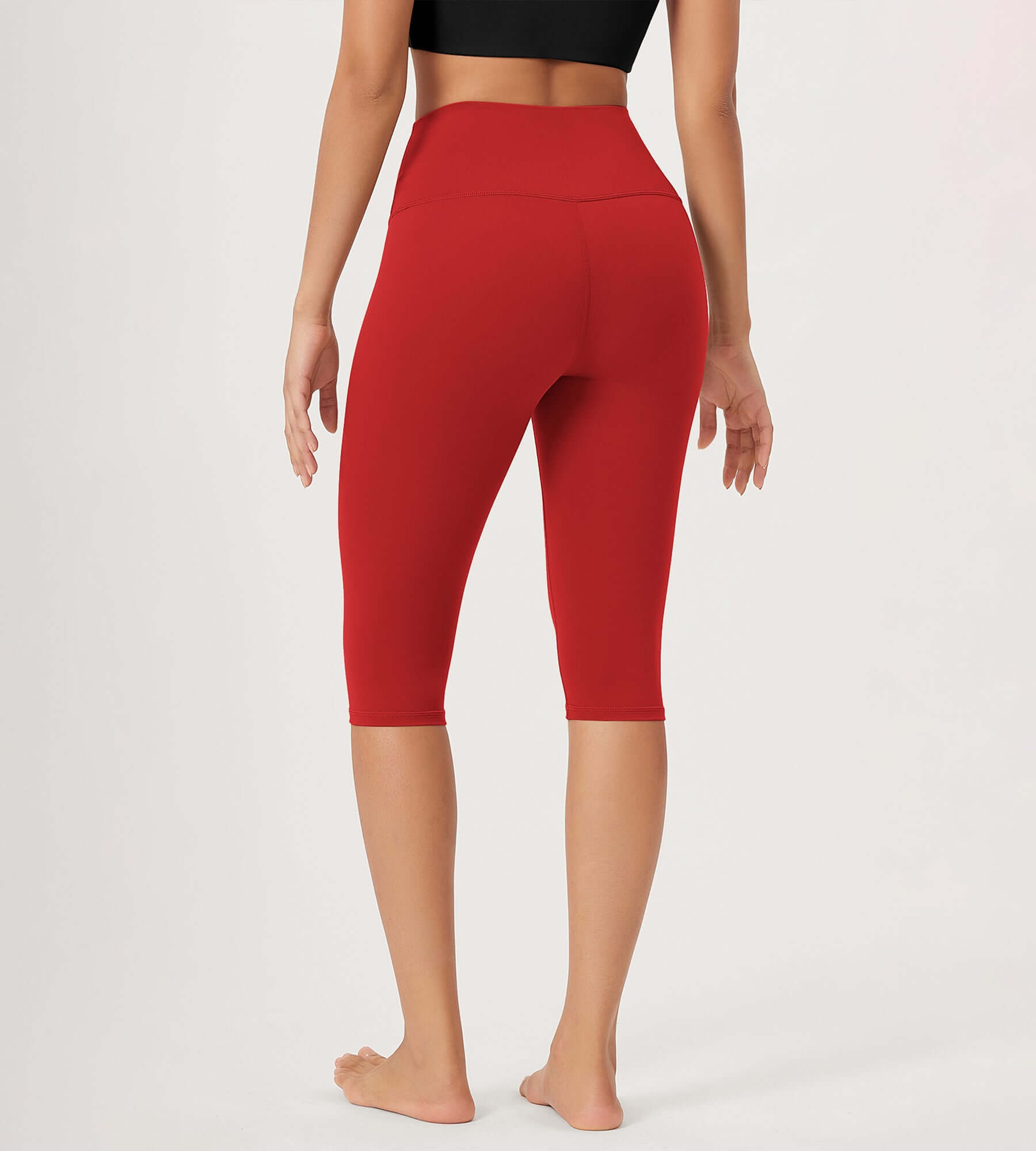 ODLEX 2-Pack 14 High Waist Knee Length Workout Athletic Running Capris Leggings - ododos