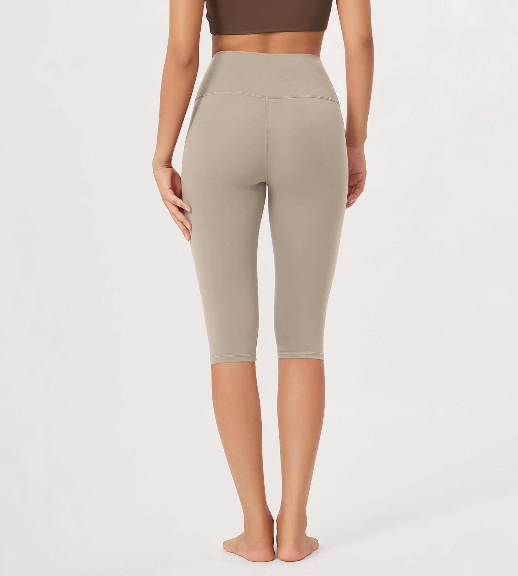 ODLEX 2-Pack 14 High Waist Knee Length Workout Athletic Running Capris Leggings - ododos