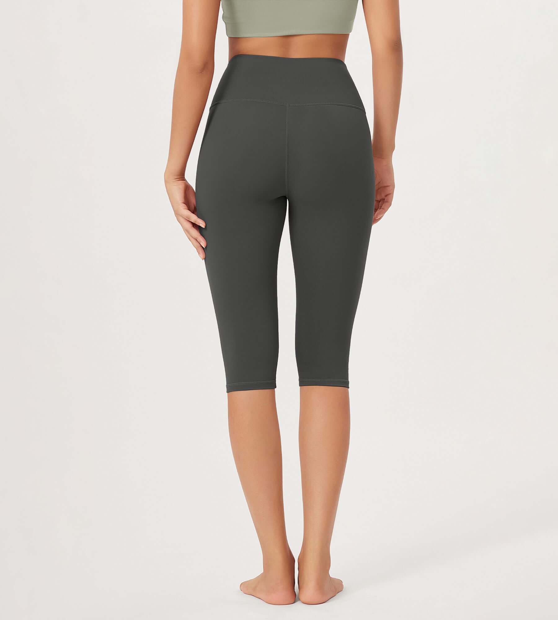 ODLEX 14 High Waist Knee Length Workout Athletic Running Capris Leggings - ododos