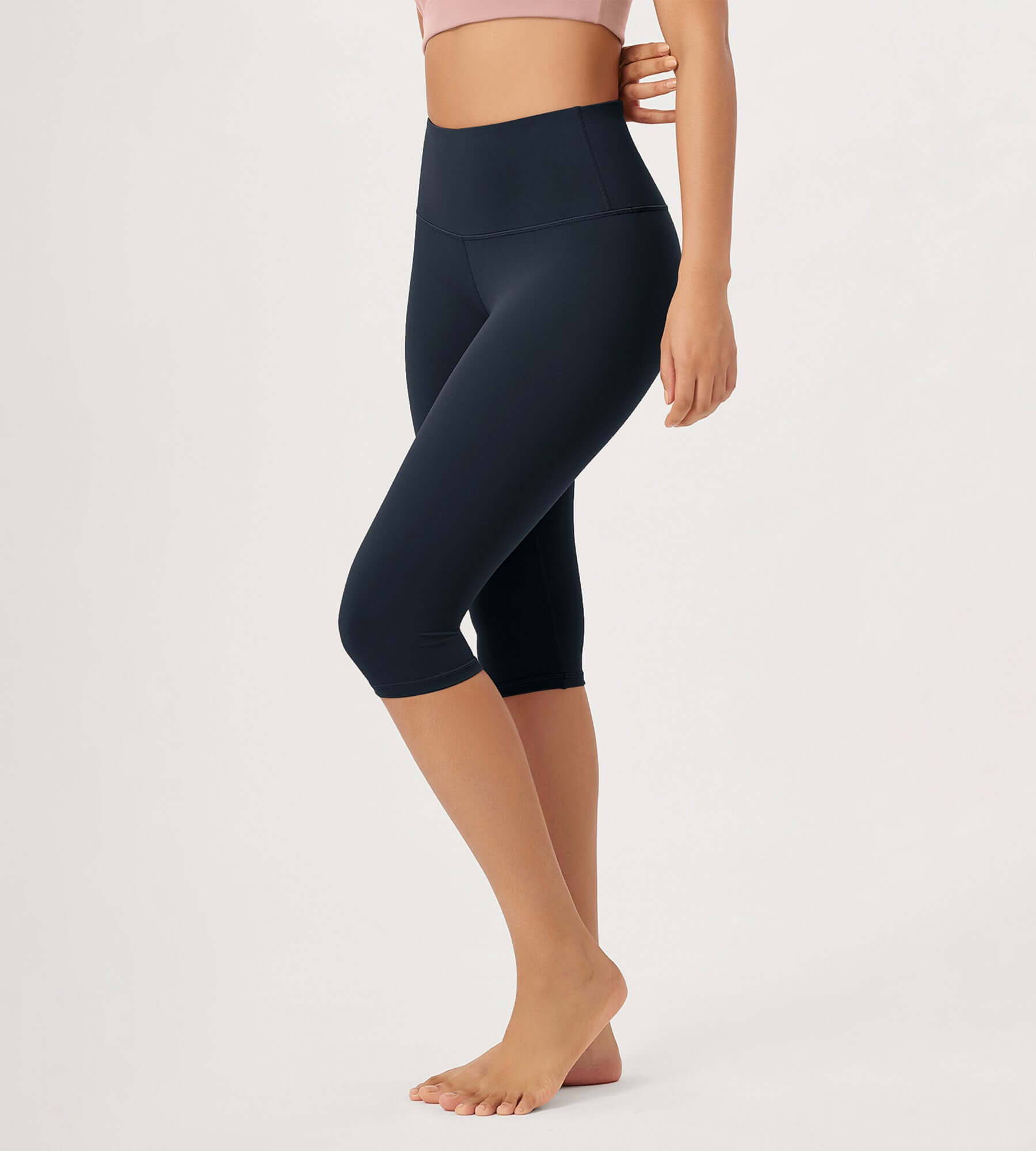 ODLEX 14 High Waist Knee Length Workout Athletic Running Capris Leggings - ododos