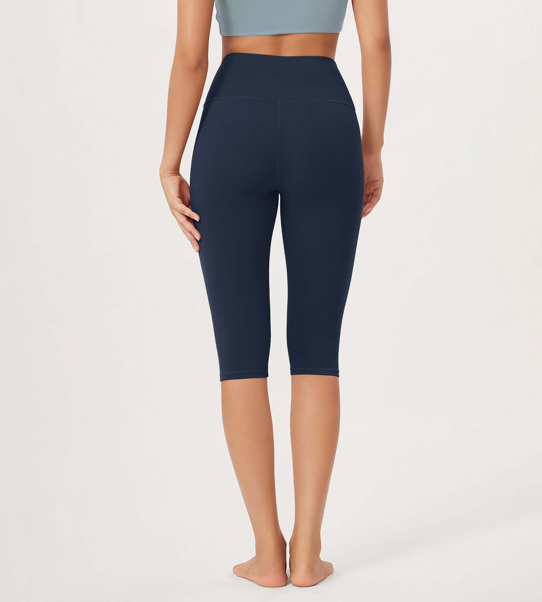 ODLEX 14 High Waist Knee Length Workout Athletic Running Capris Leggings - ododos