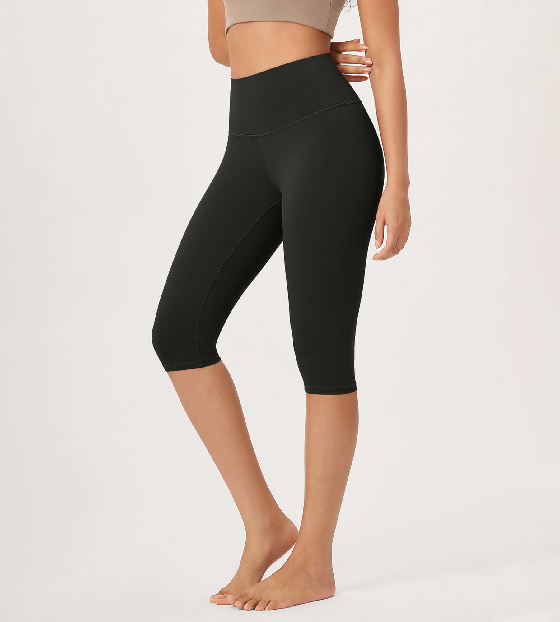 ODLEX 14 High Waist Knee Length Workout Athletic Running Capris Leggings - ododos