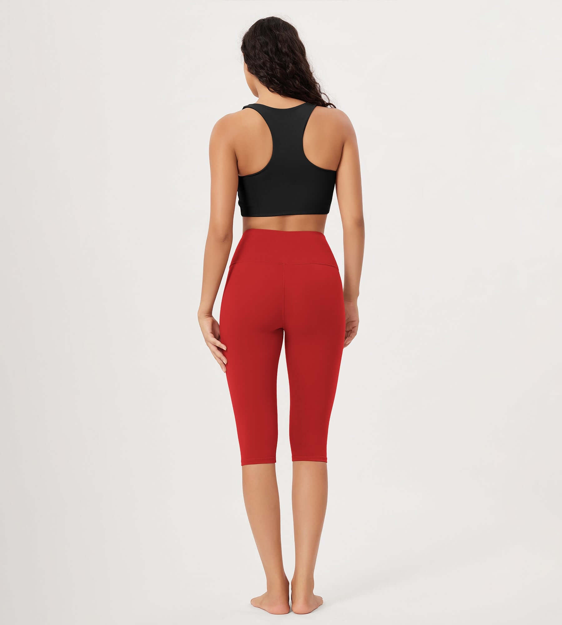 ODLEX 14 High Waist Knee Length Workout Athletic Running Capris Leggings - ododos