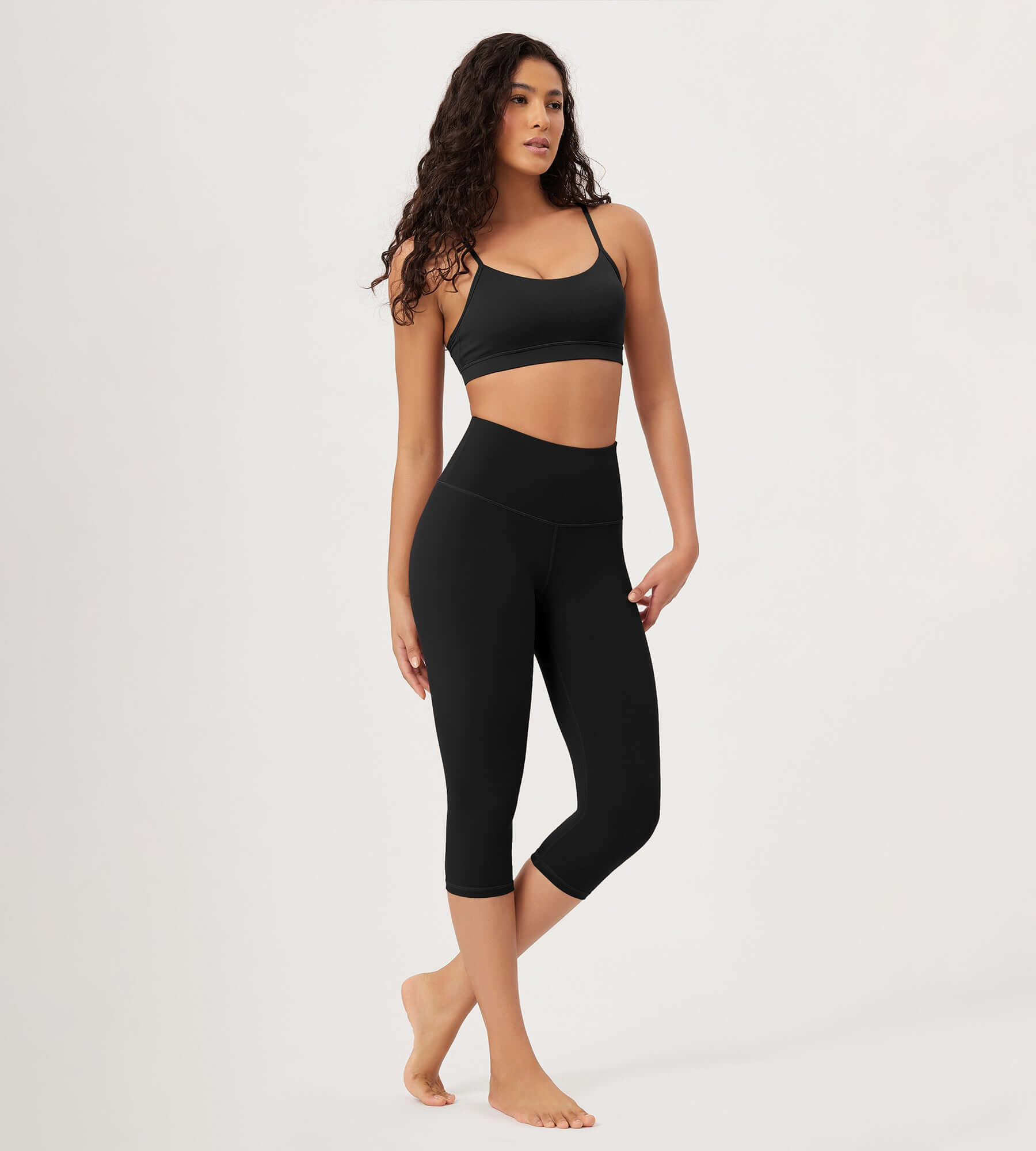 ODLEX 19 High Waist Knee Length Workout Athletic Running Capris Leggings - ododos