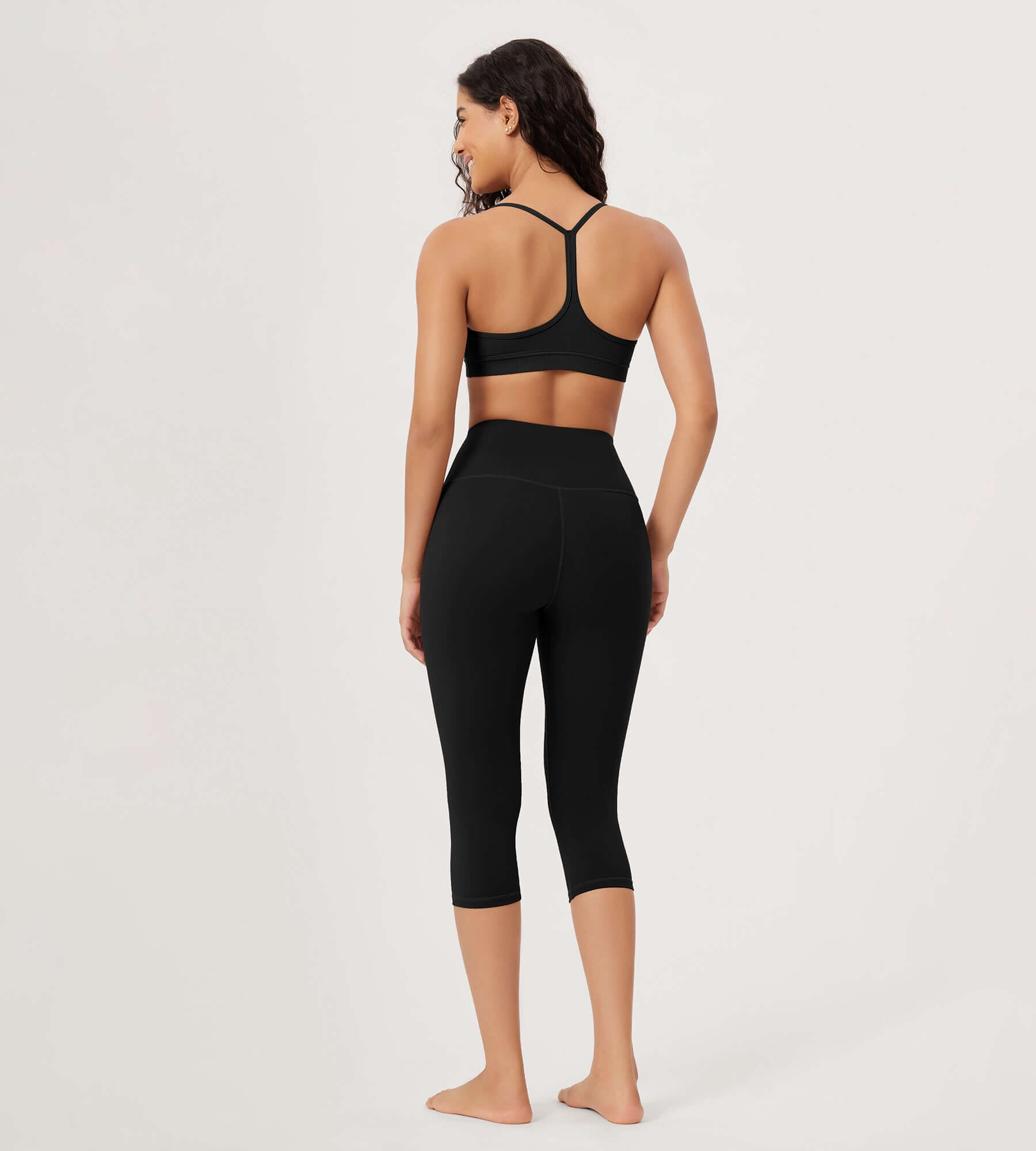 ODLEX 19 High Waist Knee Length Workout Athletic Running Capris Leggings - ododos