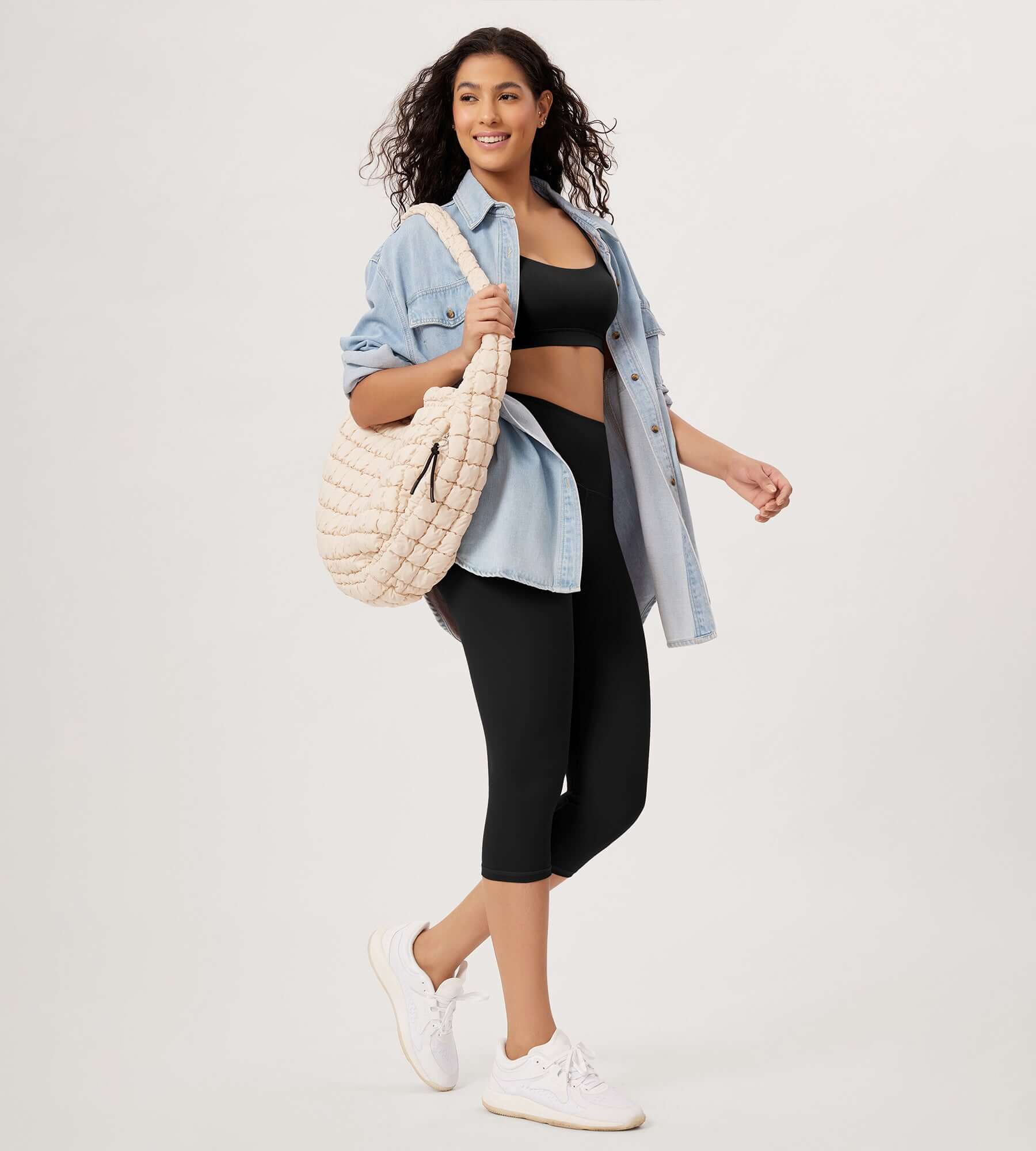 ODLEX 19 High Waist Knee Length Workout Athletic Running Capris Leggings - ododos