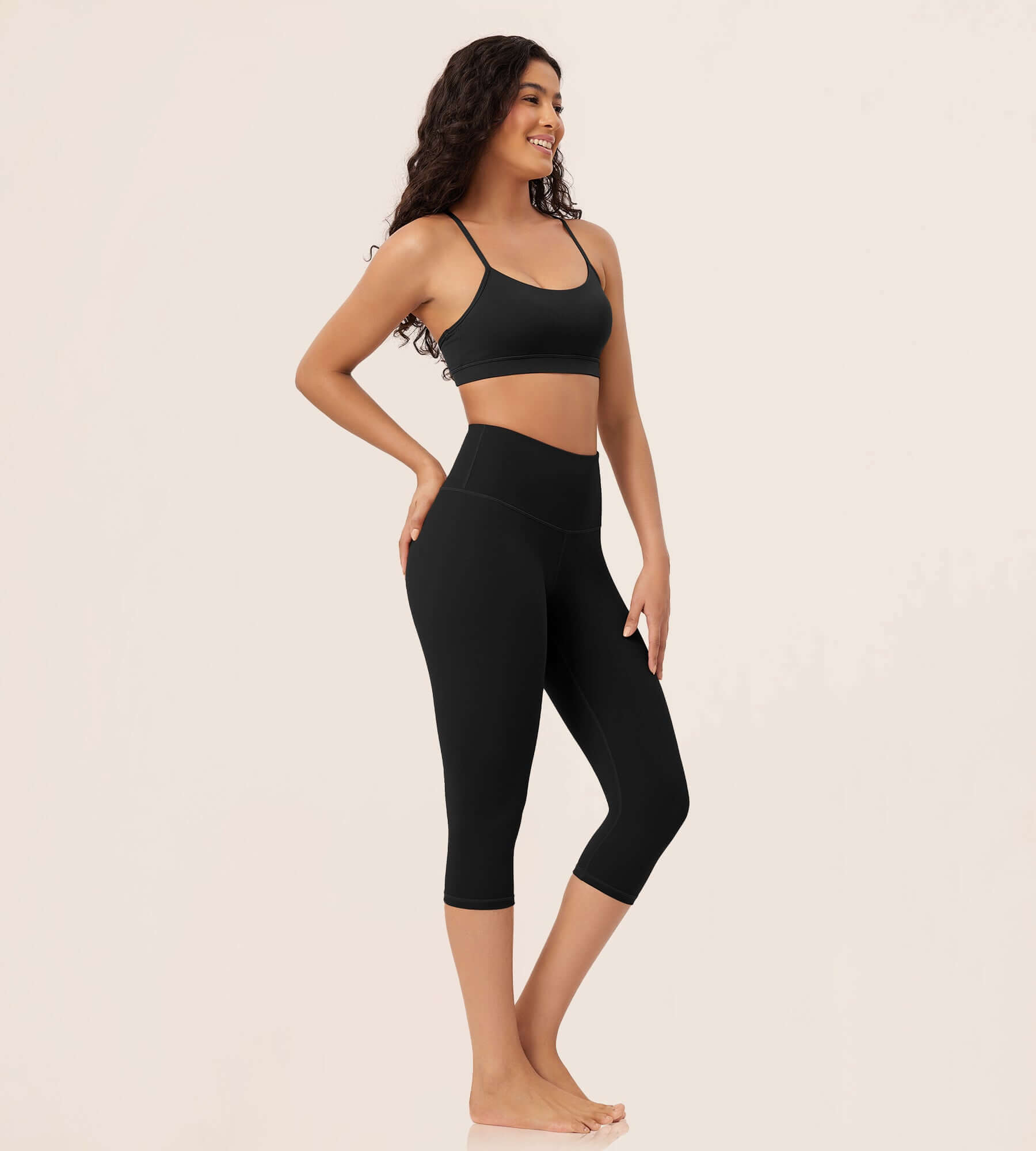 ODLEX 19 High Waist Knee Length Workout Athletic Running Capris Leggings - ododos