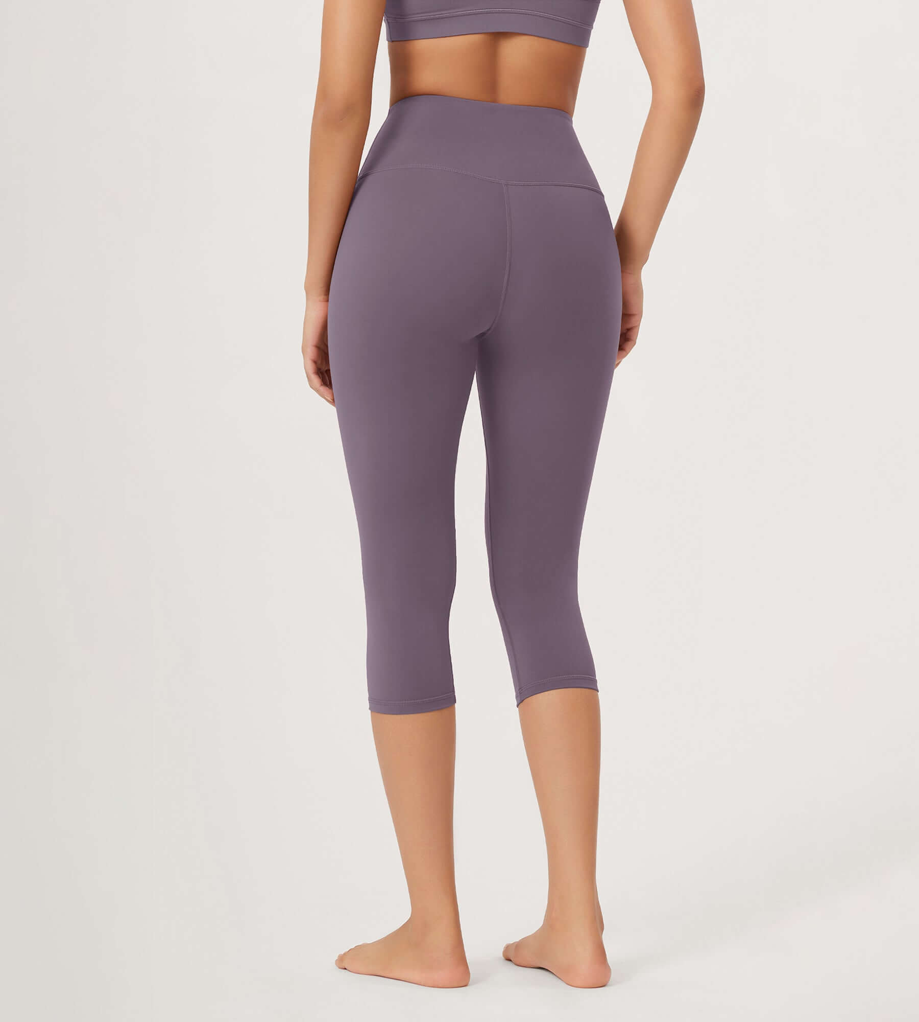 ODLEX 2-Pack 19 High Waist Knee Length Workout Athletic Running Capris Leggings - ododos