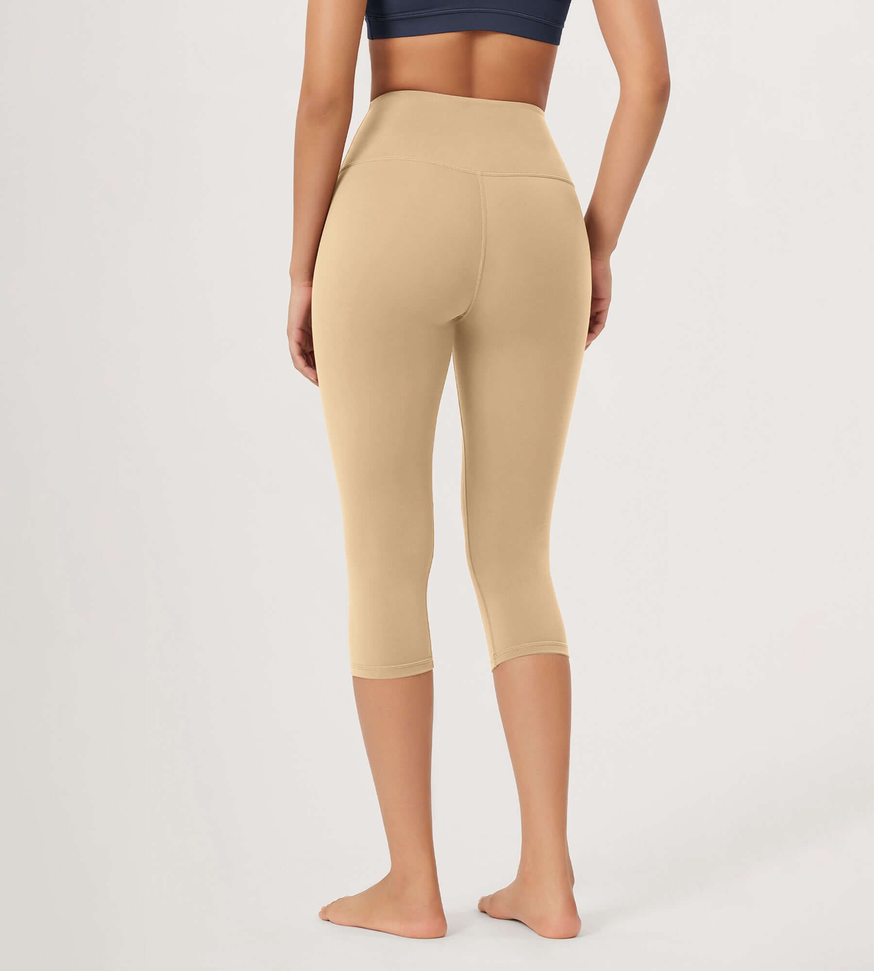 ODLEX 2-Pack 19 High Waist Knee Length Workout Athletic Running Capris Leggings - ododos