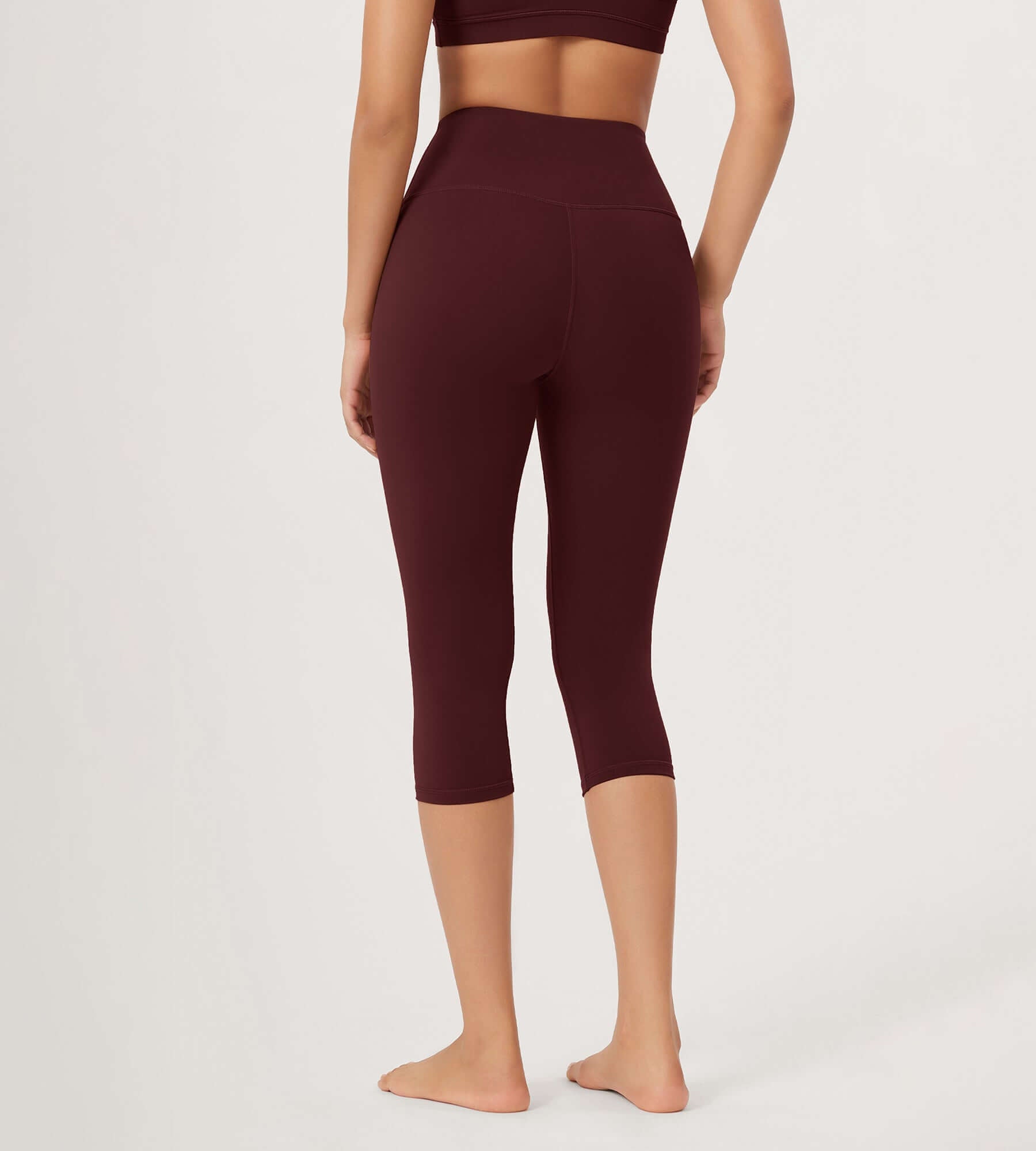 ODLEX 2-Pack 19 High Waist Knee Length Workout Athletic Running Capris Leggings - ododos