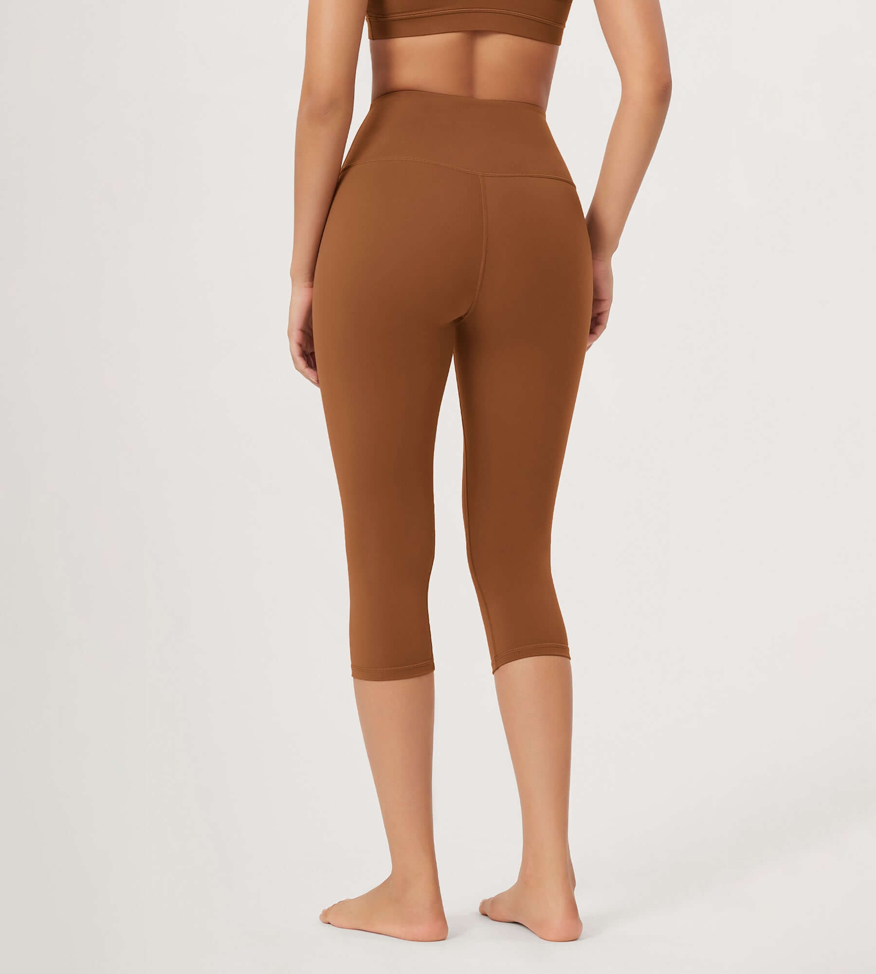 ODLEX 2-Pack 19 High Waist Knee Length Workout Athletic Running Capris Leggings - ododos