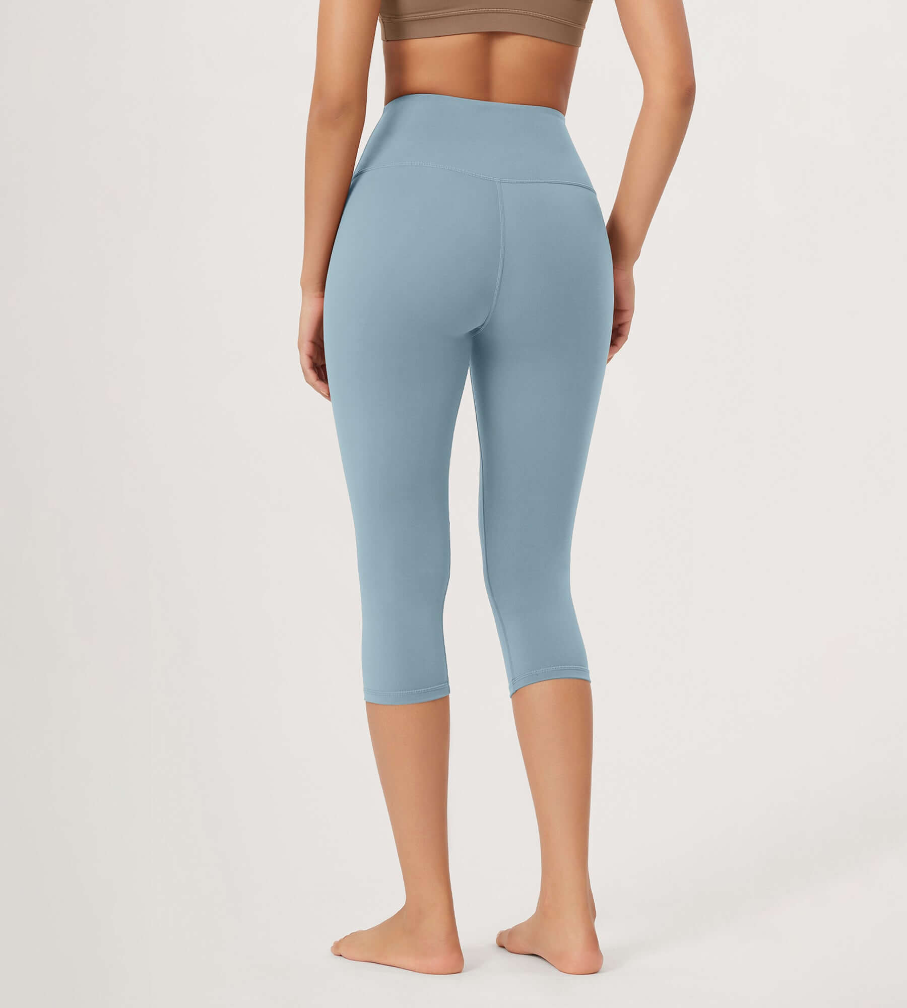 ODLEX 2-Pack 19 High Waist Knee Length Workout Athletic Running Capris Leggings - ododos