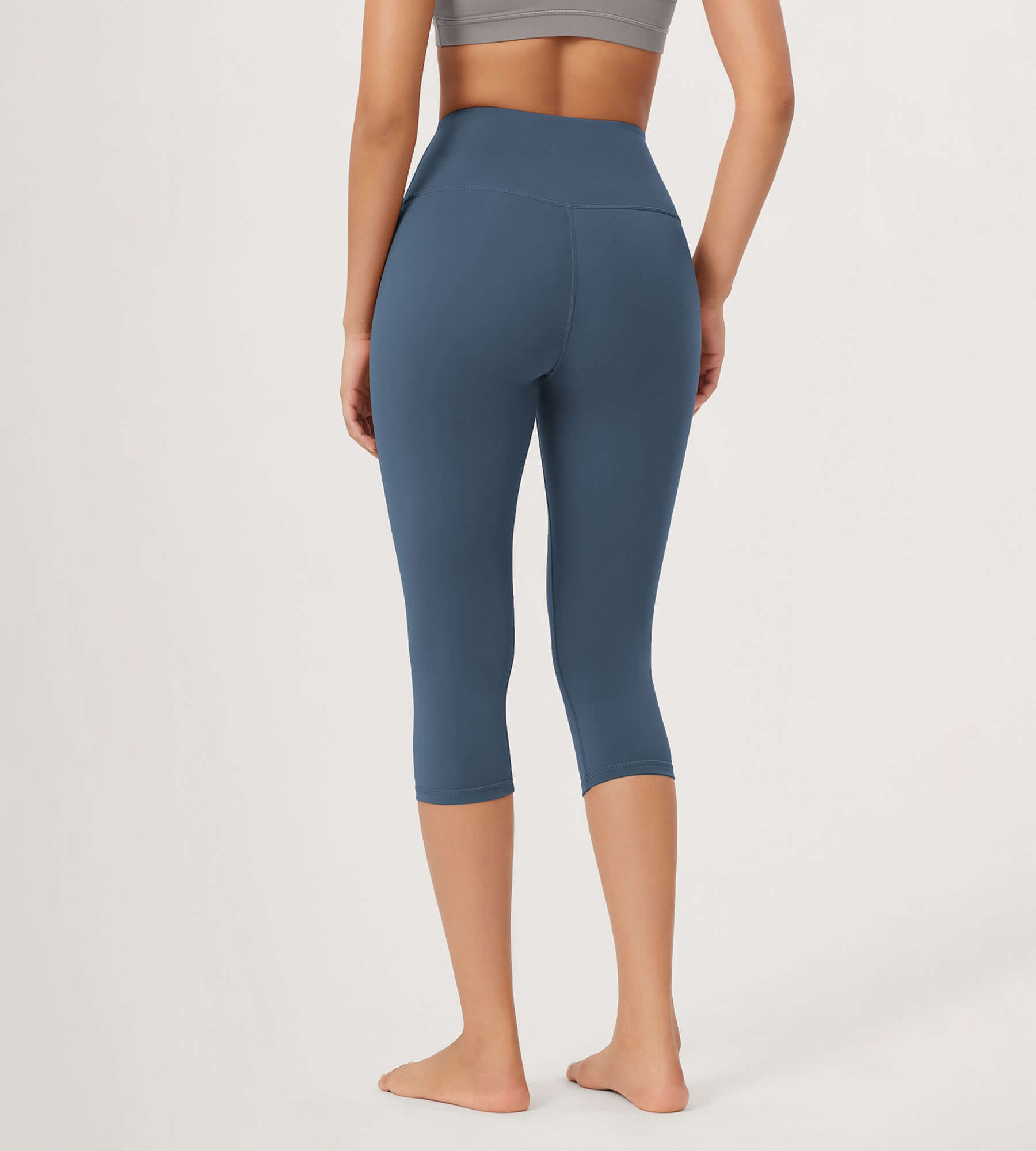 ODLEX 2-Pack 19 High Waist Knee Length Workout Athletic Running Capris Leggings - ododos