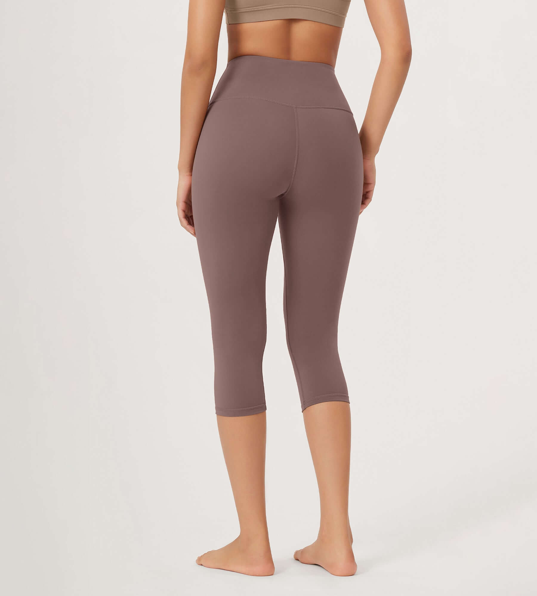 ODLEX 2-Pack 19 High Waist Knee Length Workout Athletic Running Capris Leggings - ododos