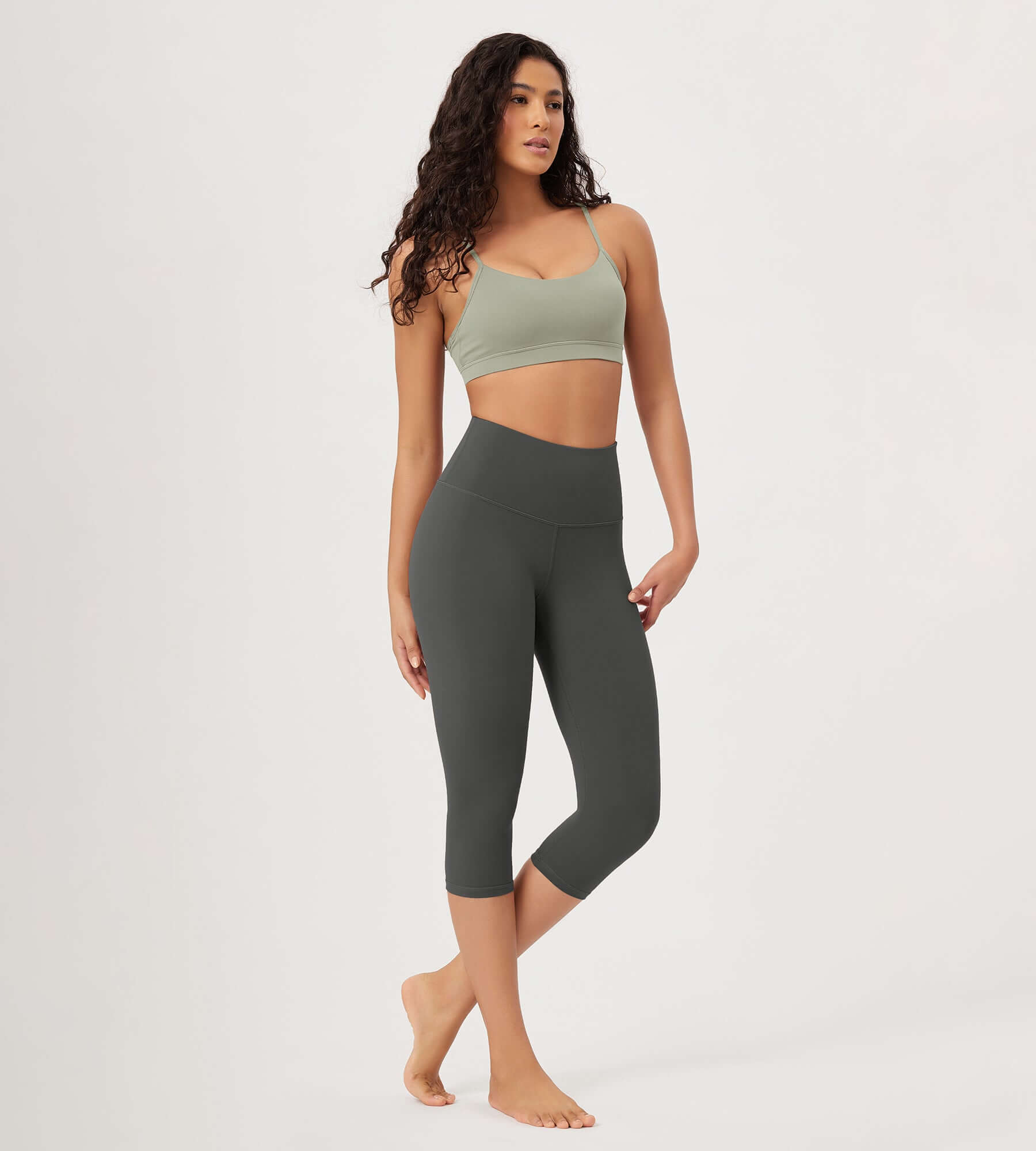 ODLEX 19 High Waist Knee Length Workout Athletic Running Capris Leggings - ododos