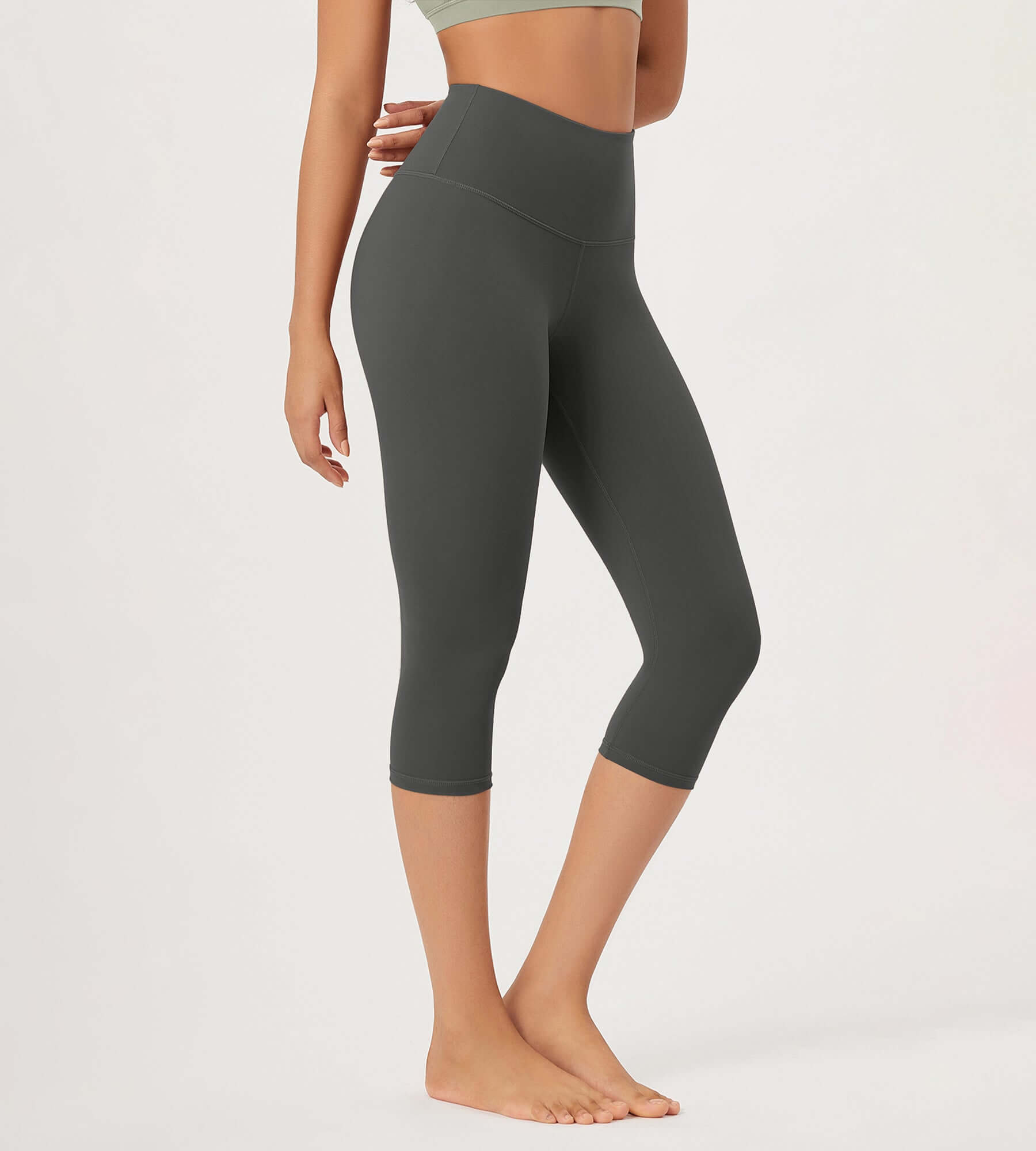 ODLEX 19 High Waist Knee Length Workout Athletic Running Capris Leggings - ododos