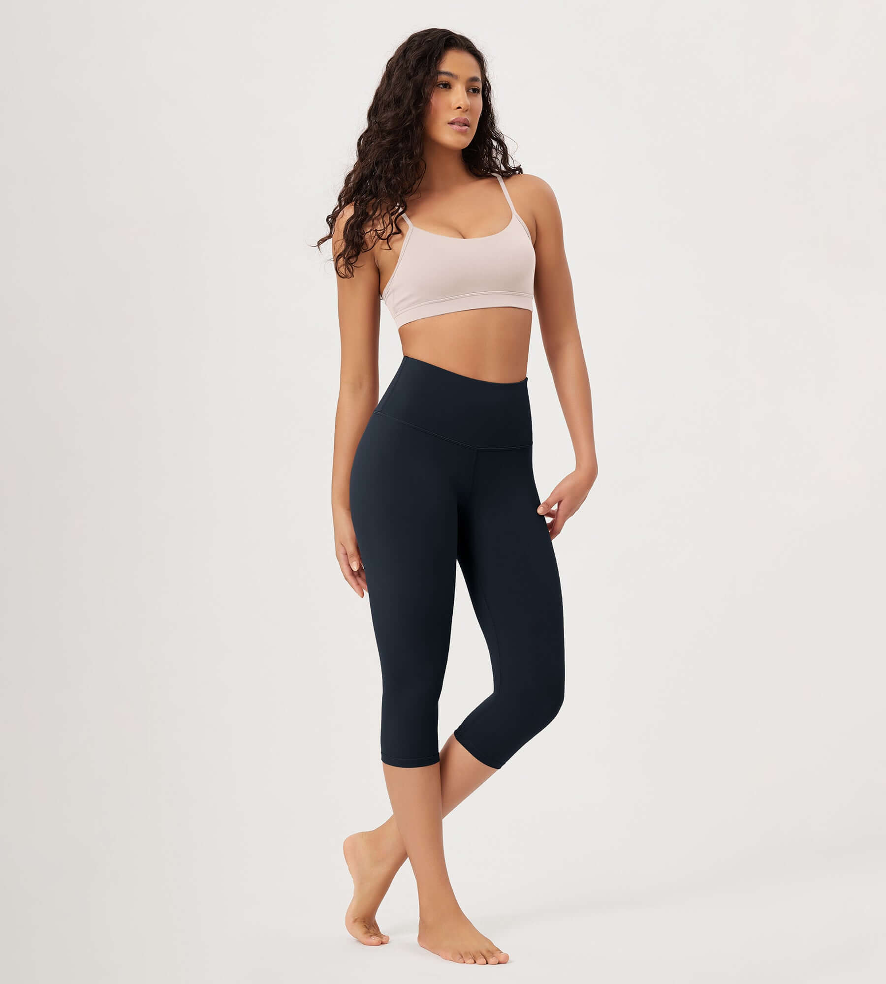 ODLEX 19 High Waist Knee Length Workout Athletic Running Capris Leggings - ododos