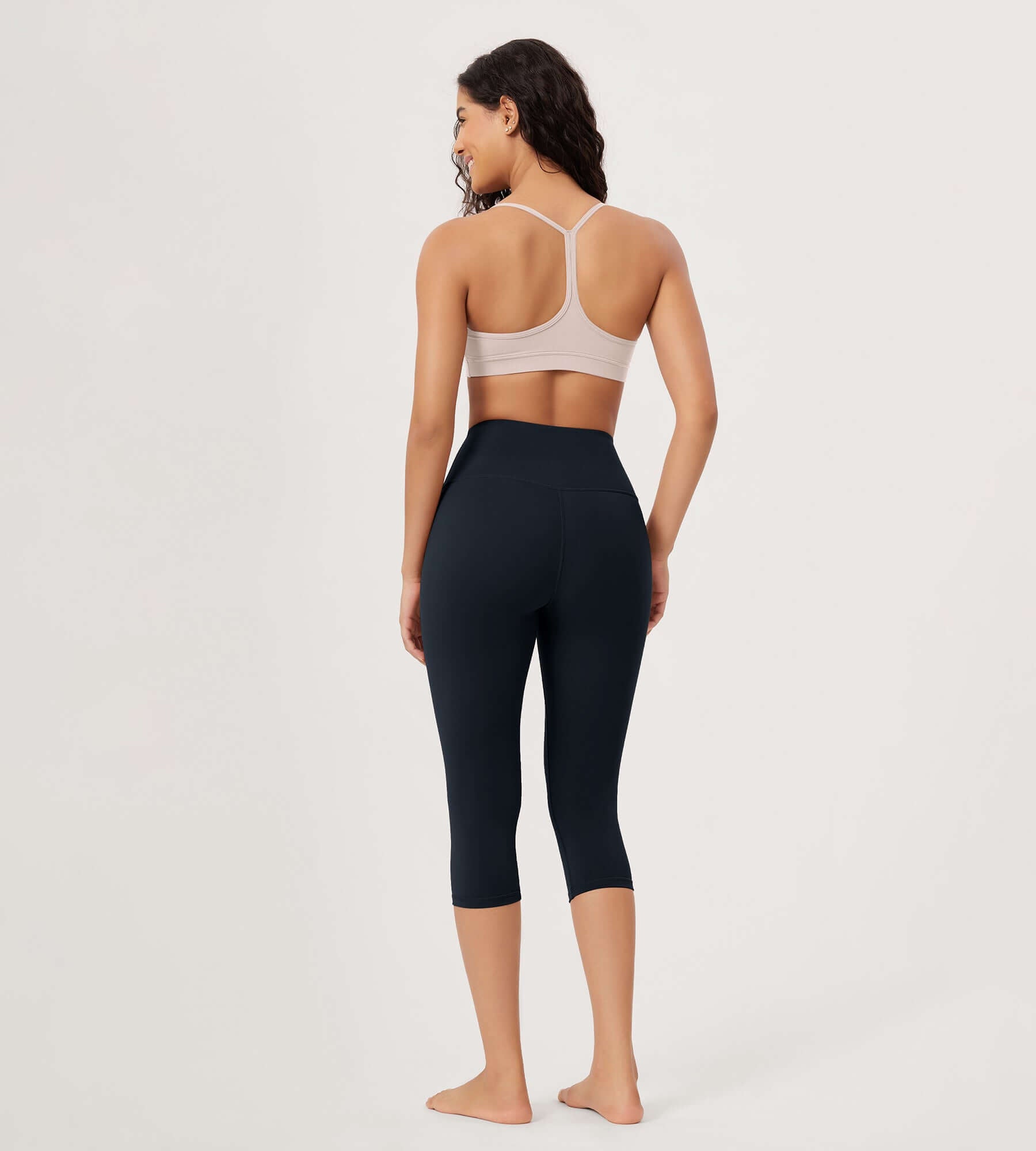 ODLEX 19 High Waist Knee Length Workout Athletic Running Capris Leggings - ododos