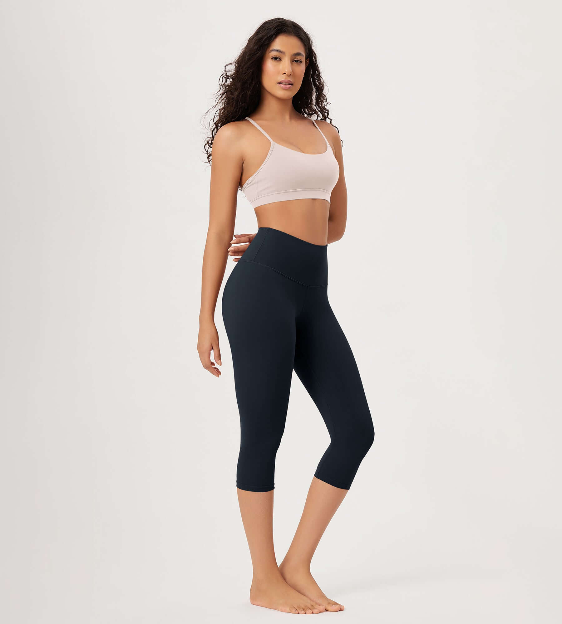 ODLEX 19 High Waist Knee Length Workout Athletic Running Capris Leggings - ododos