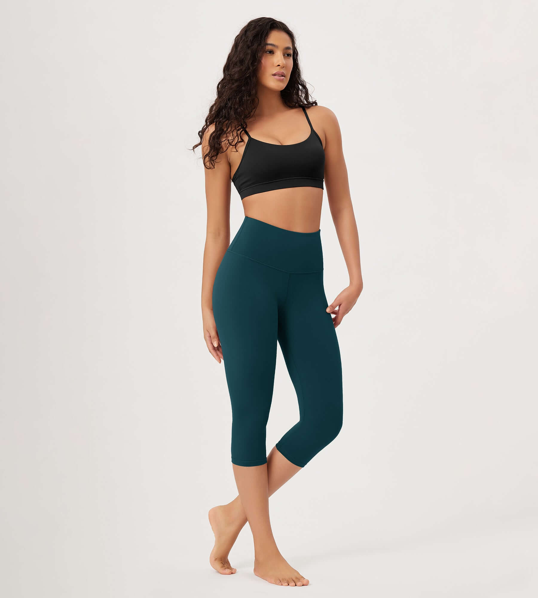 ODLEX 19 High Waist Knee Length Workout Athletic Running Capris Leggings - ododos