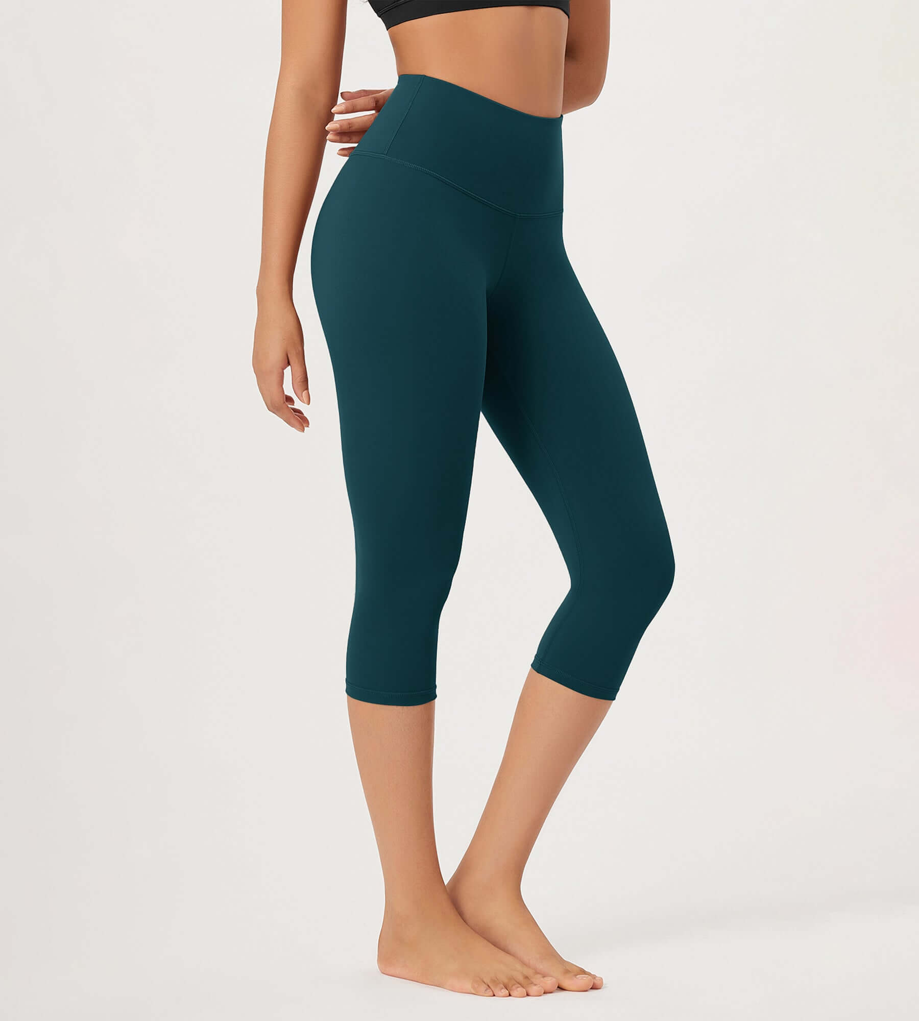 ODLEX 19 High Waist Knee Length Workout Athletic Running Capris Leggings - ododos