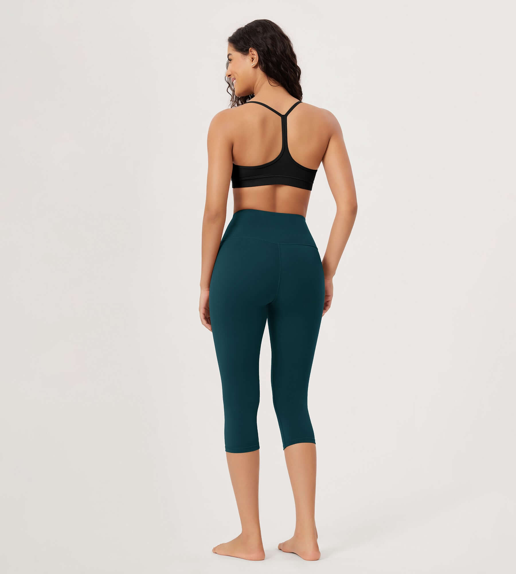 ODLEX 19 High Waist Knee Length Workout Athletic Running Capris Leggings - ododos