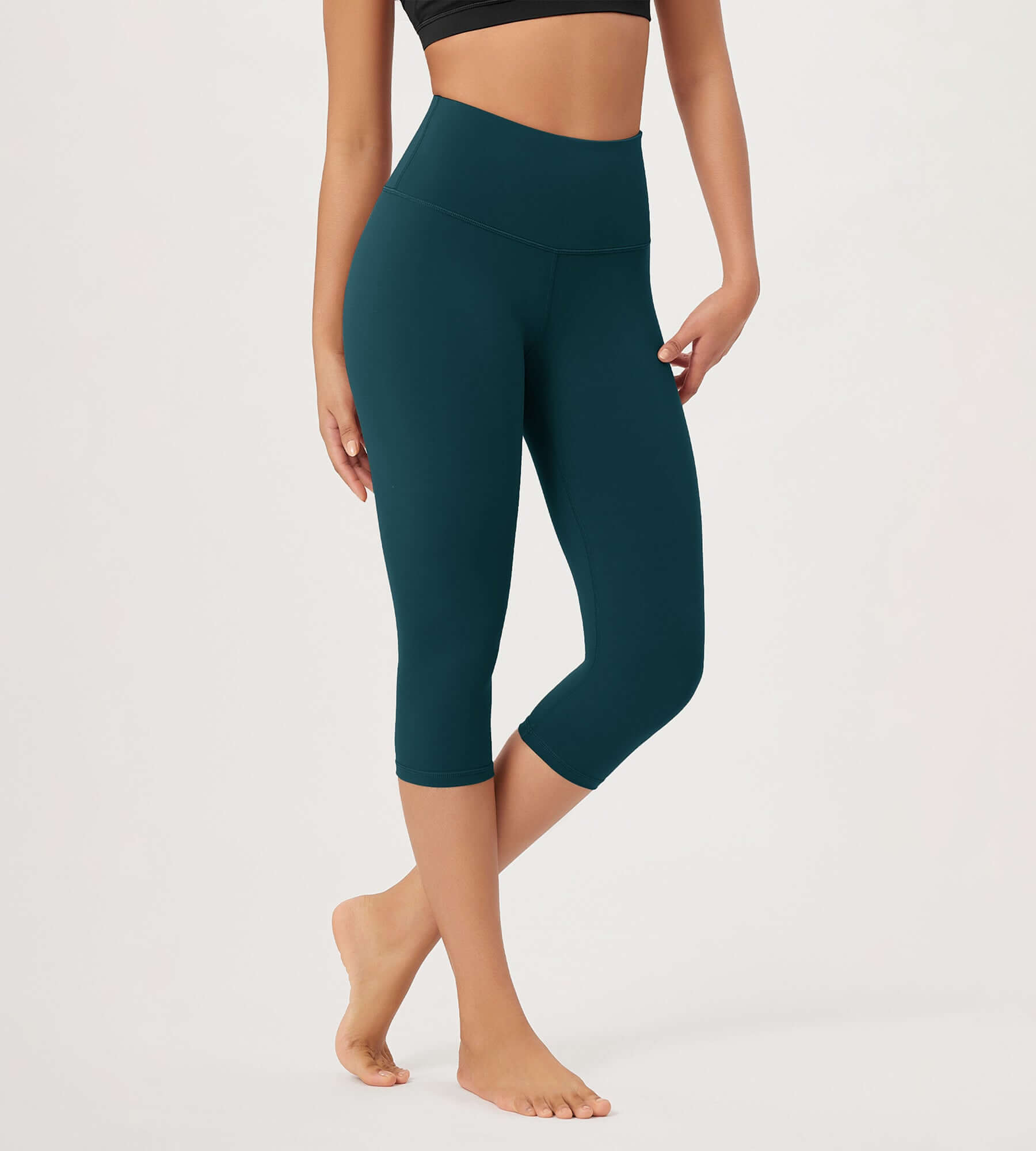 ODLEX 19 High Waist Knee Length Workout Athletic Running Capris Leggings - ododos