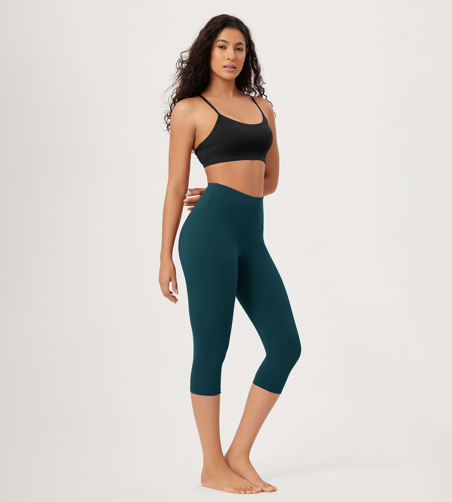 ODLEX 19 High Waist Knee Length Workout Athletic Running Capris Leggings - ododos