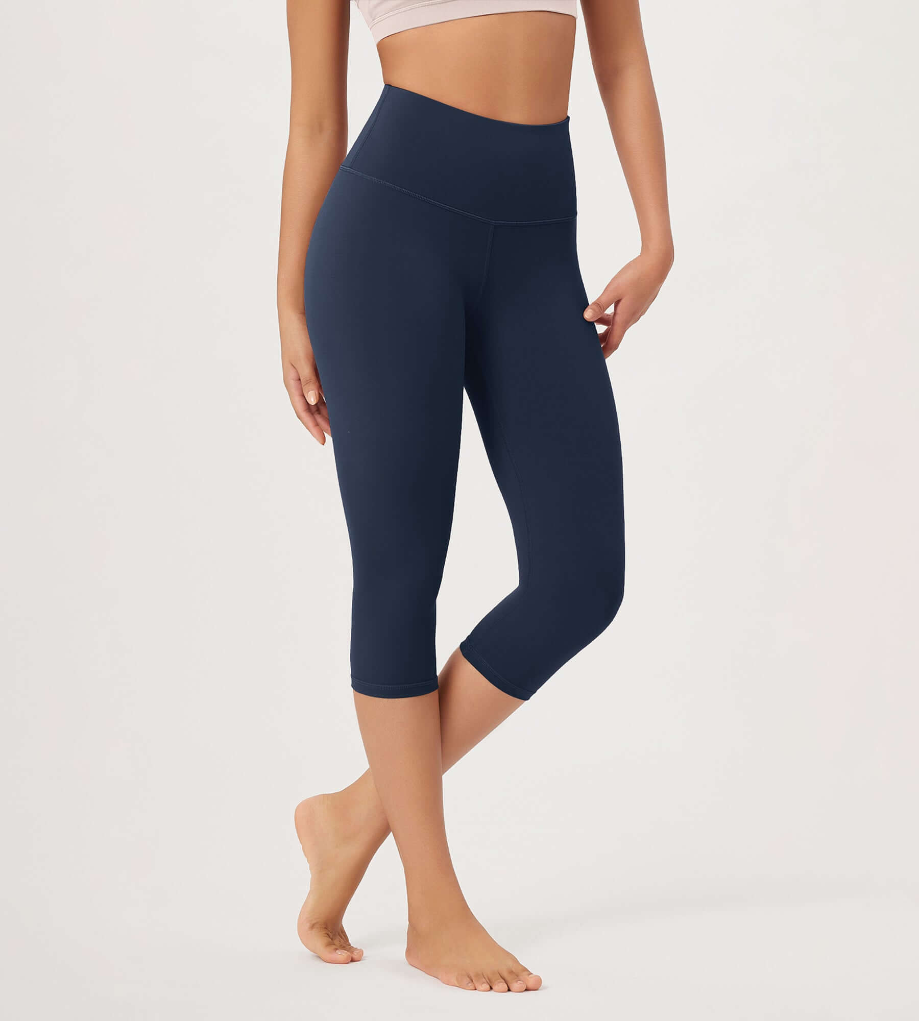 ODLEX 19 High Waist Knee Length Workout Athletic Running Capris Leggings - ododos