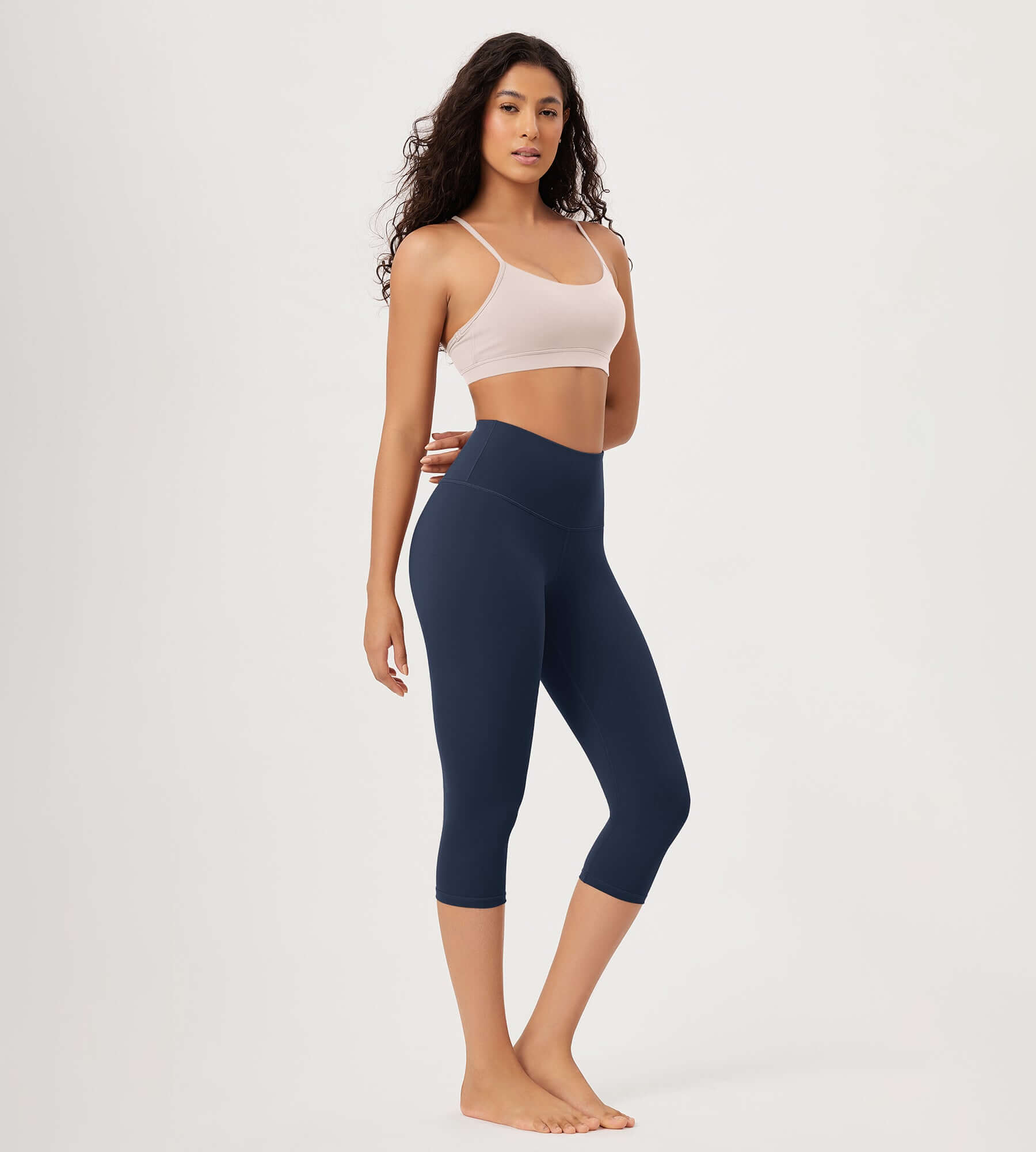 ODLEX 19 High Waist Knee Length Workout Athletic Running Capris Leggings - ododos