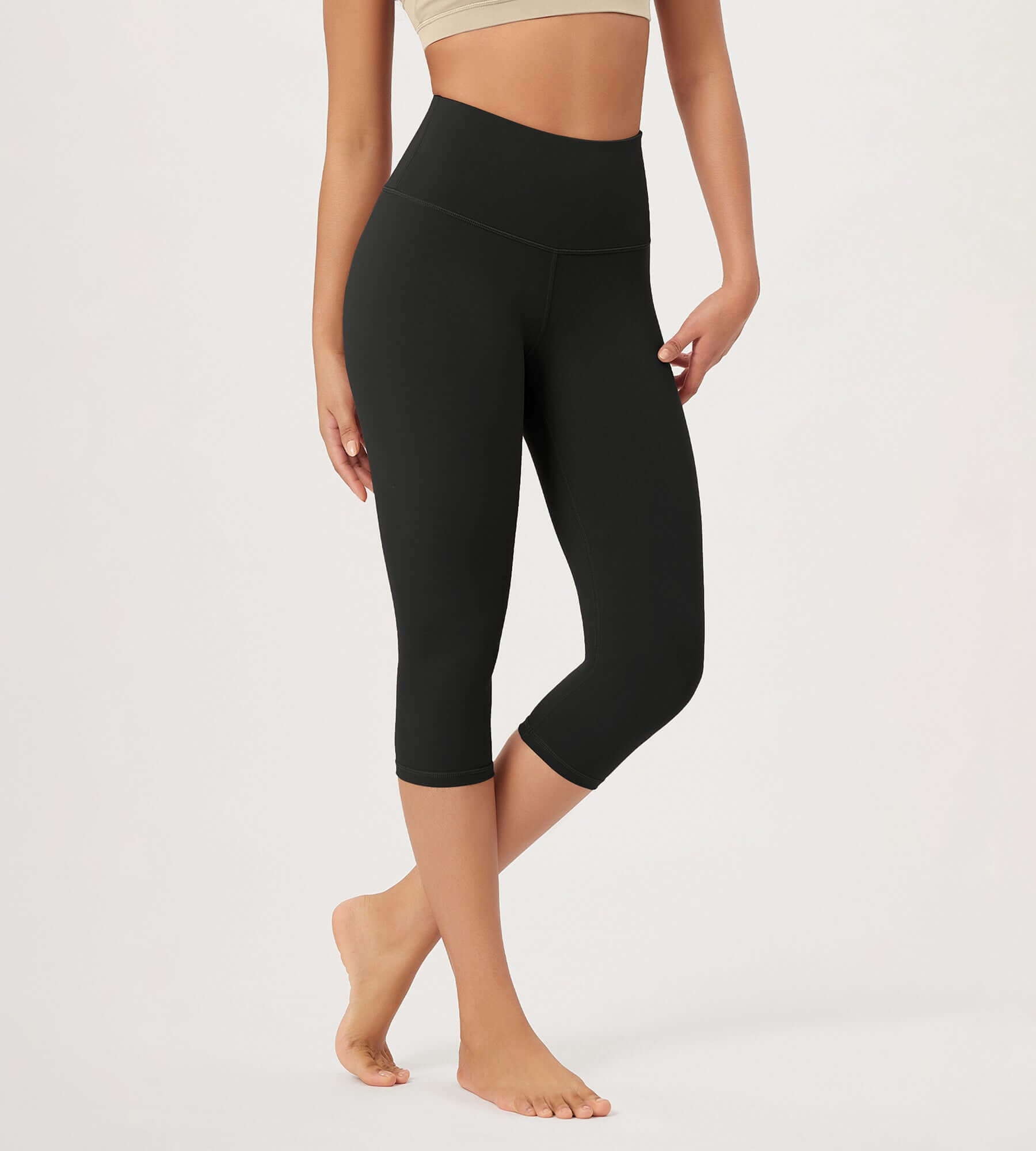 ODLEX 19 High Waist Knee Length Workout Athletic Running Capris Leggings - ododos