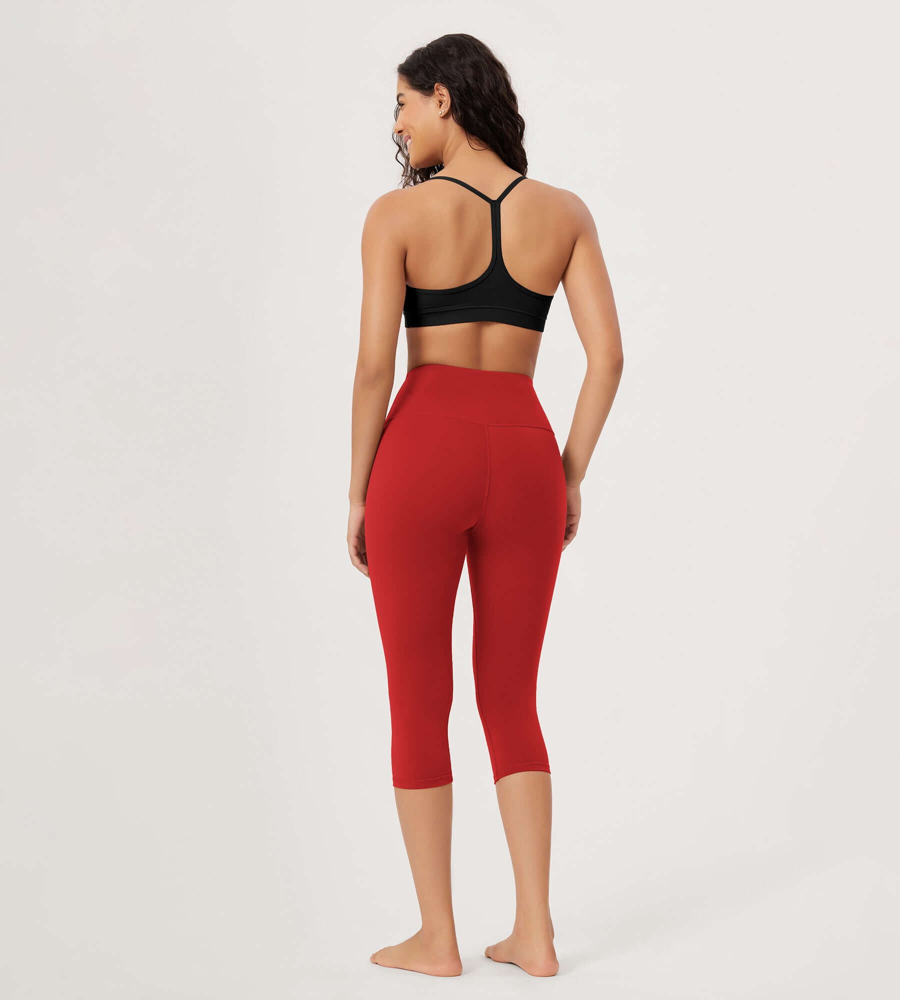 ODLEX 19 High Waist Knee Length Workout Athletic Running Capris Leggings - ododos