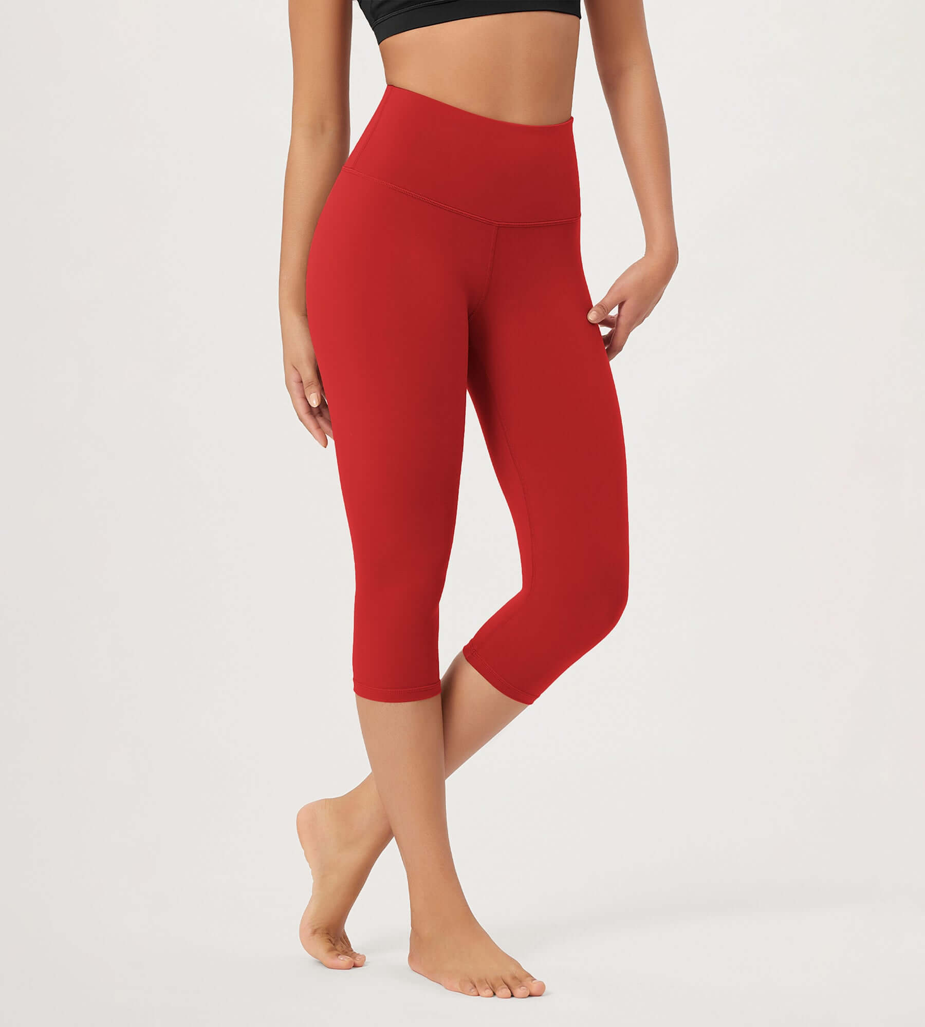 ODLEX 19 High Waist Knee Length Workout Athletic Running Capris Leggings - ododos