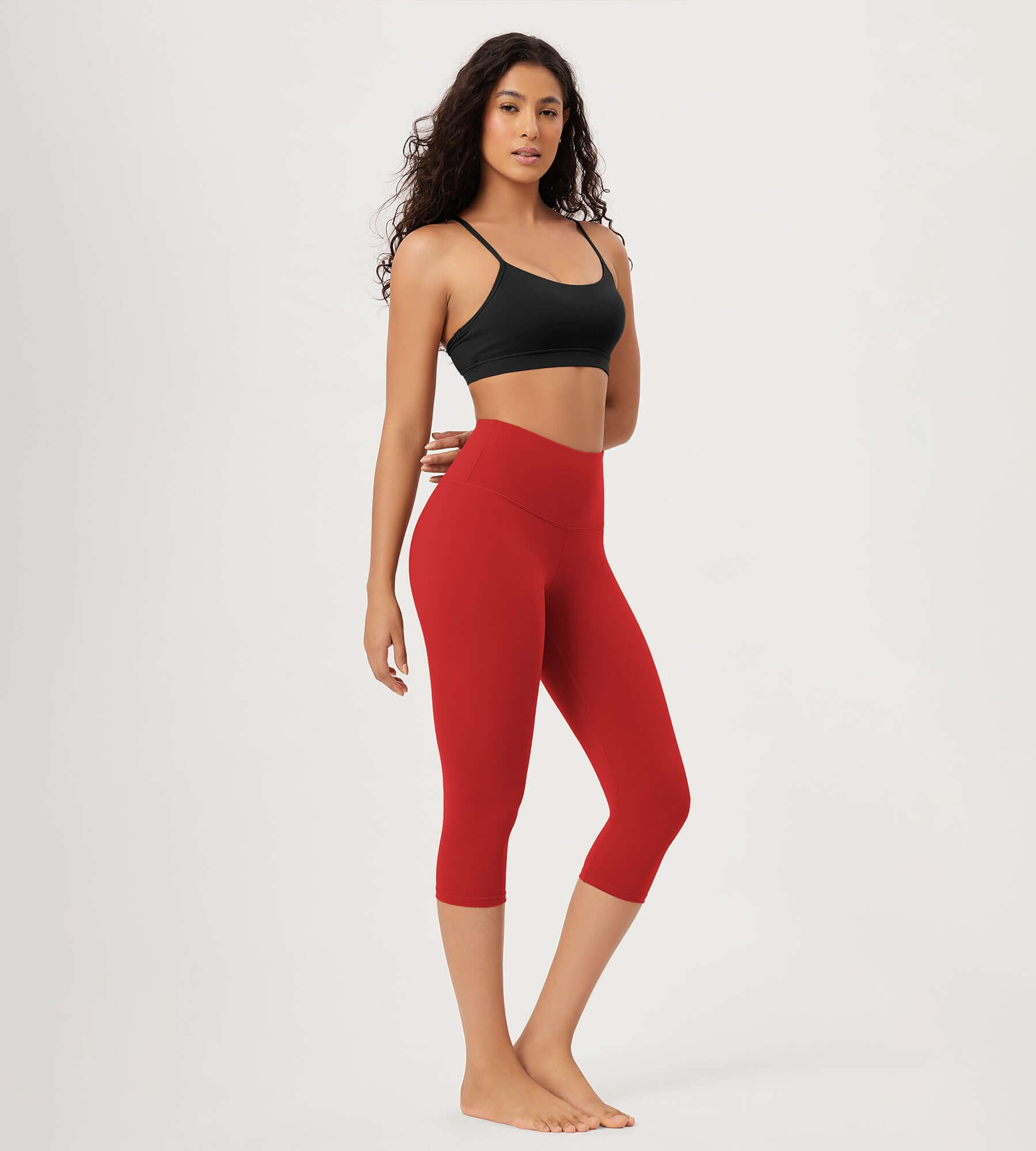 ODLEX 19 High Waist Knee Length Workout Athletic Running Capris Leggings - ododos