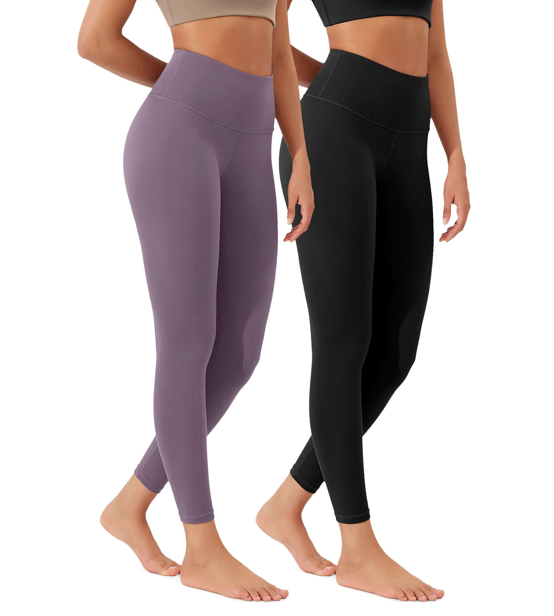 ODLEX 2-Pack 25 High Waist Workout Tummy Control Atheltic Leggings - ododos