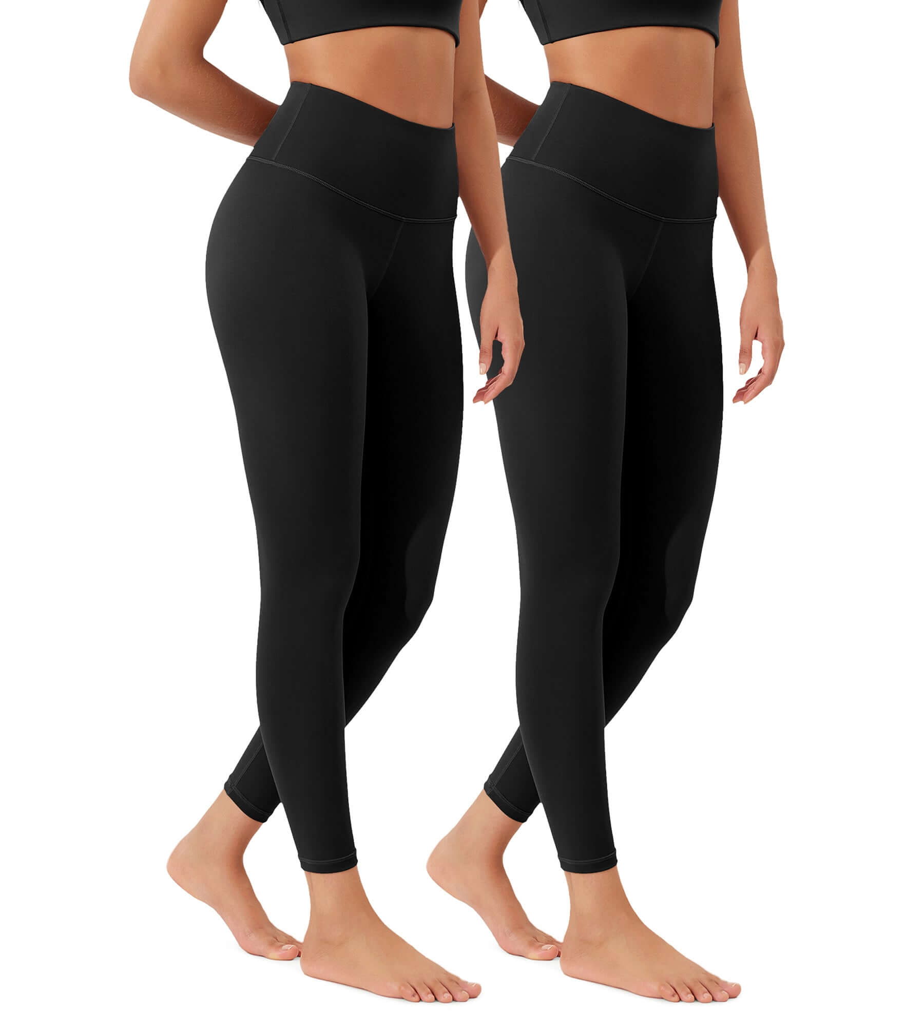 ODLEX 2-Pack 25 High Waist Workout Tummy Control Atheltic Leggings - ododos
