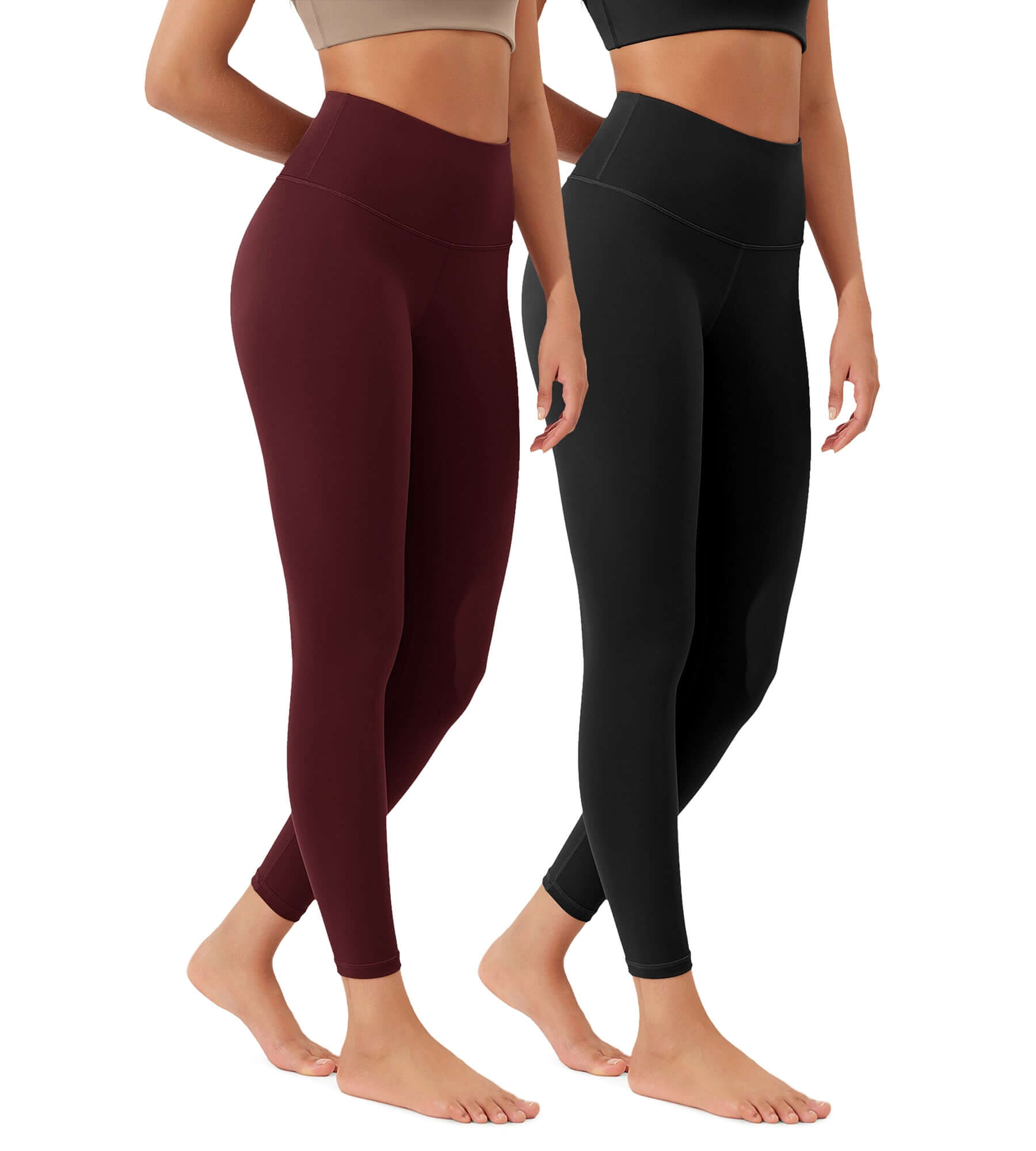 ODLEX 2-Pack 25 High Waist Workout Tummy Control Atheltic Leggings - ododos