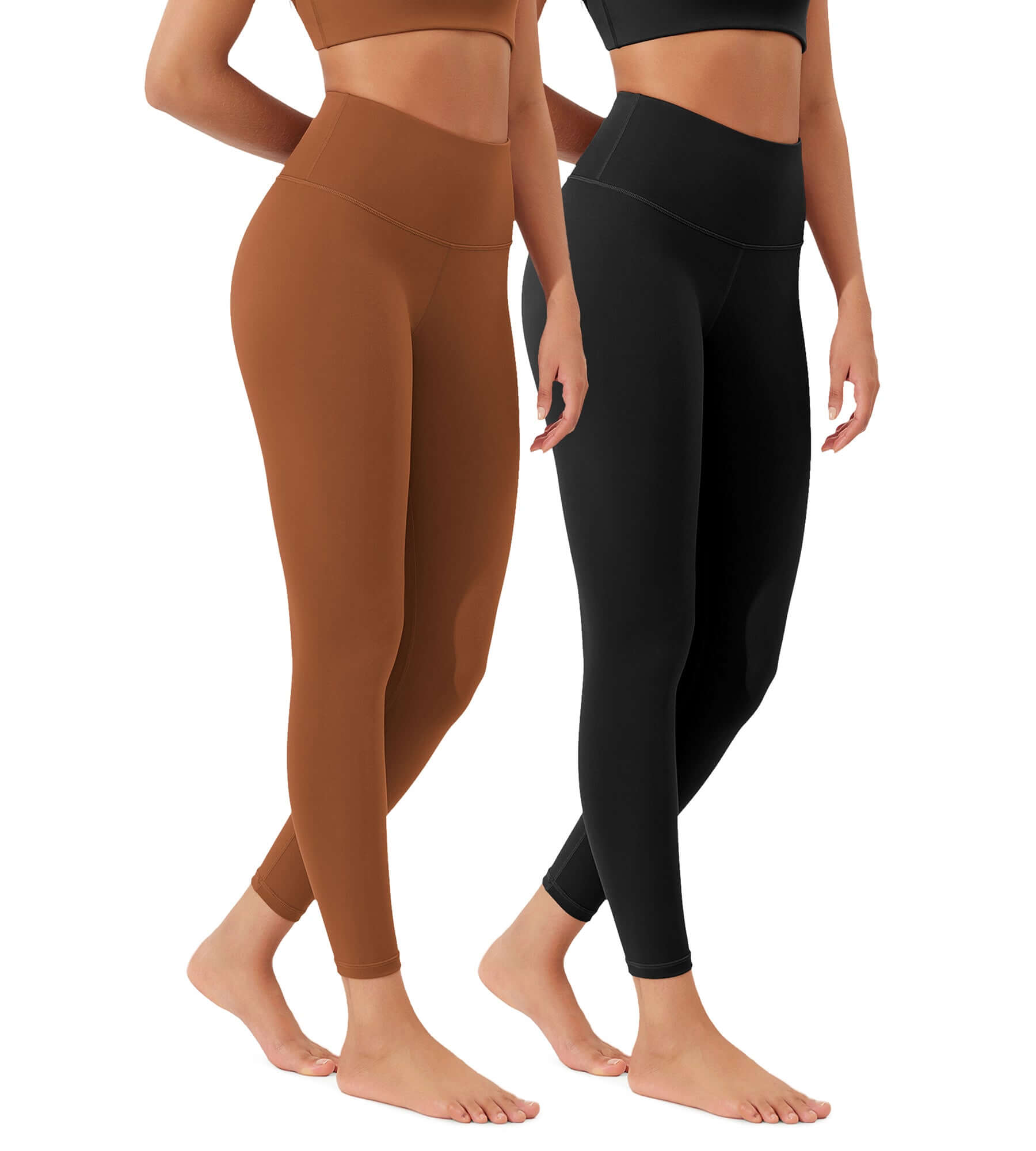 ODLEX 2-Pack 25 High Waist Workout Tummy Control Atheltic Leggings - ododos