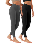 ODLEX 2-Pack 25" High Waist Workout Tummy Control Atheltic Leggings - ododos