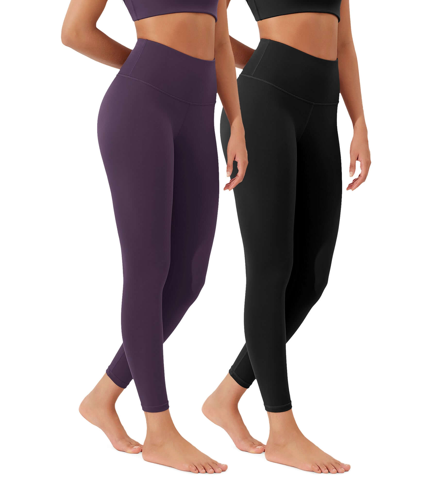ODLEX 2-Pack 25 High Waist Workout Tummy Control Atheltic Leggings - ododos