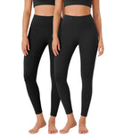 ODLEX 2-Pack 25" High Waist Workout Tummy Control Atheltic Leggings - ododos