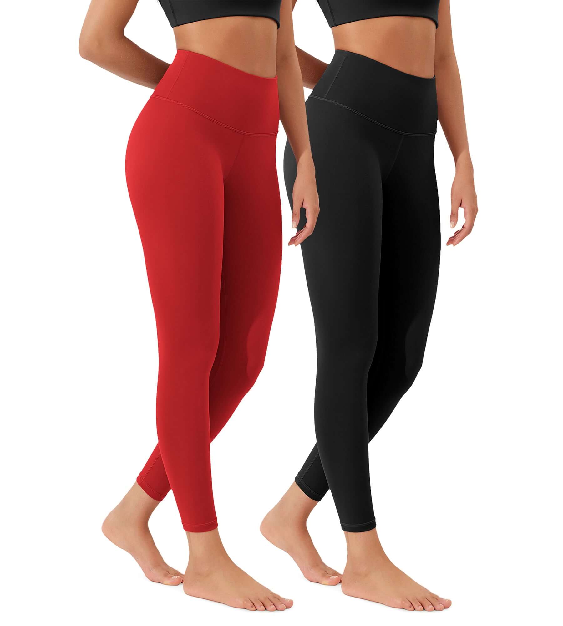 ODLEX 2-Pack 25 High Waist Workout Tummy Control Atheltic Leggings - ododos