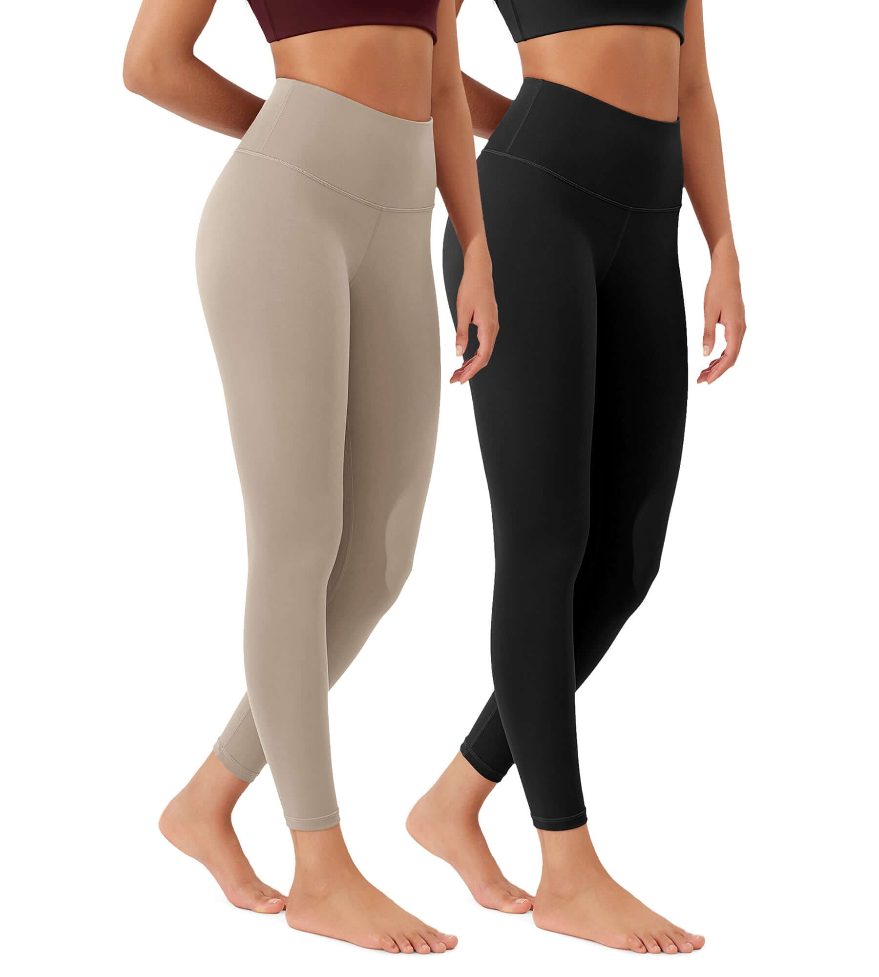 ODLEX 2-Pack 25 High Waist Workout Tummy Control Atheltic Leggings - ododos